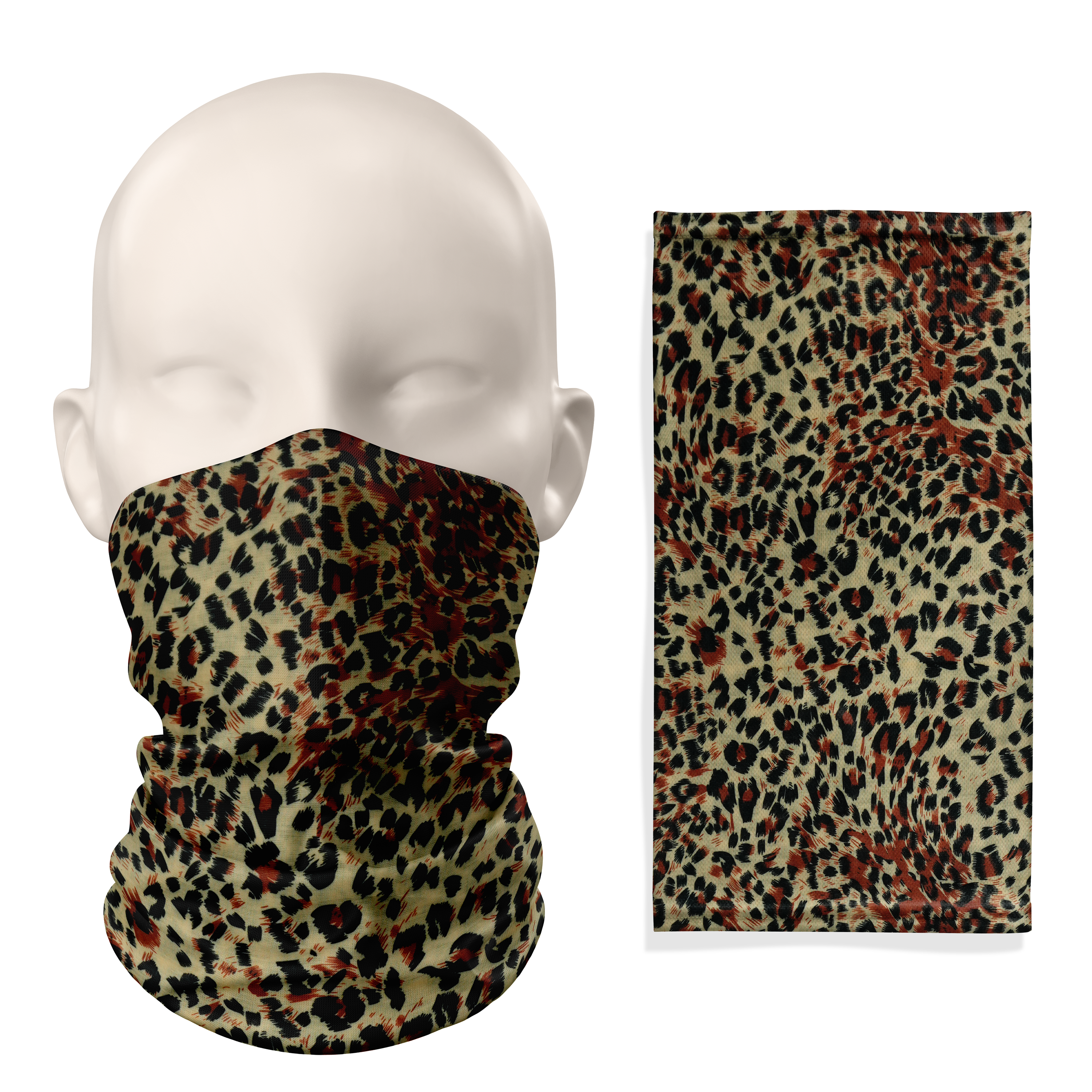 Leopard Print Multifunctional Snood – Breathable Mask Neck Gaiter Face Covering