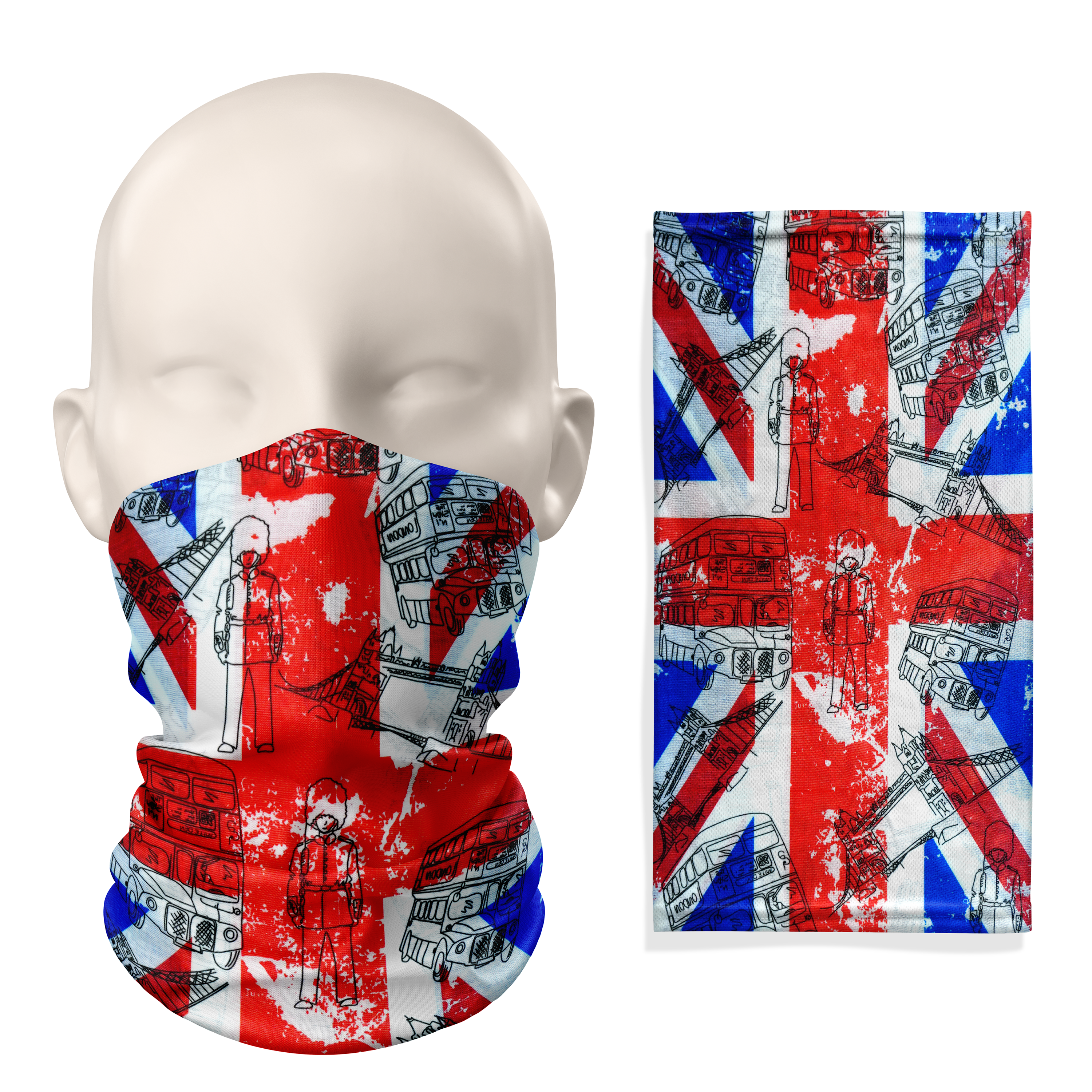 Union Jack London Icons Snood – Breathable Mask Neck Gaiter Face Covering