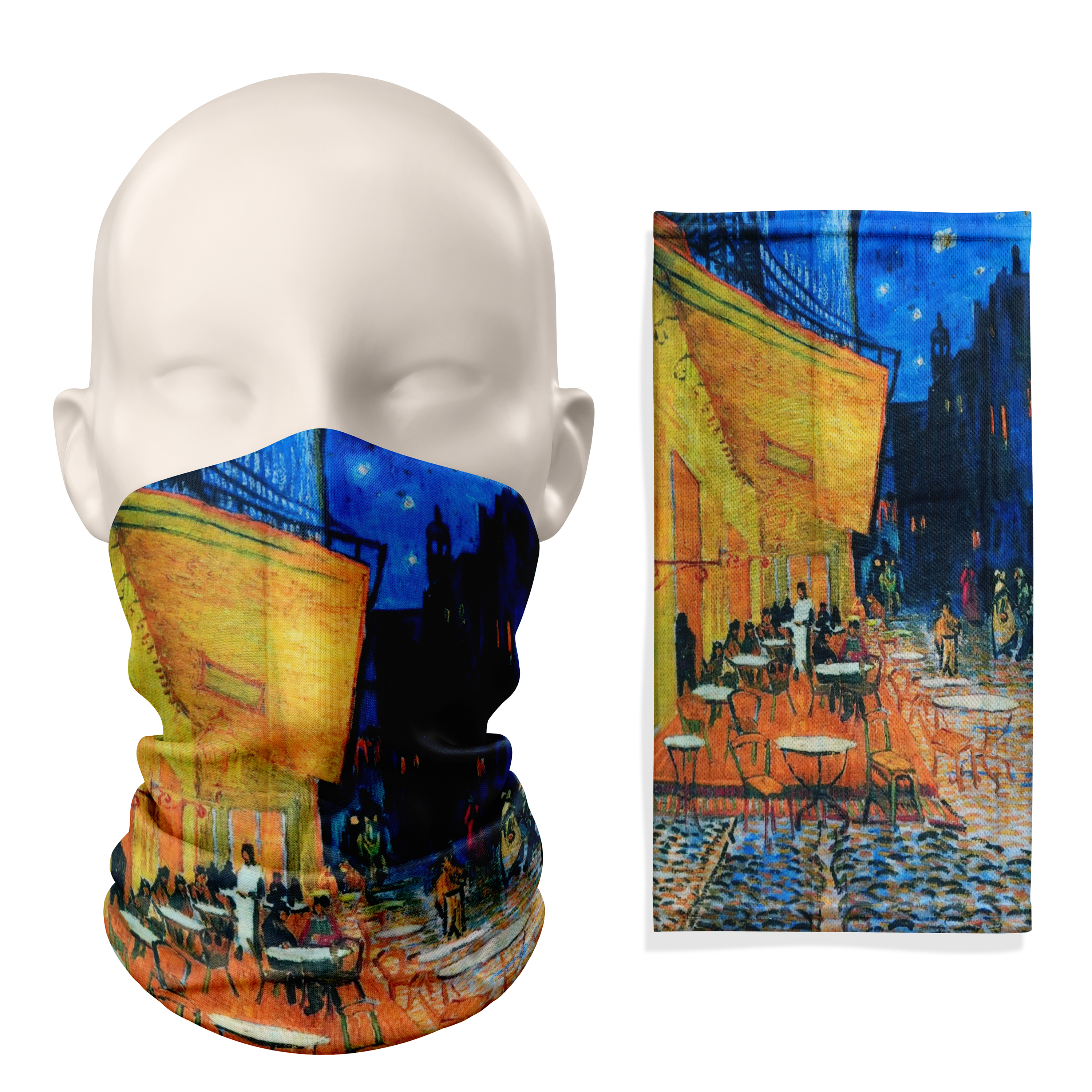 Café Terrace at Night Snood – Breathable Mask Neck Gaiter Face Covering