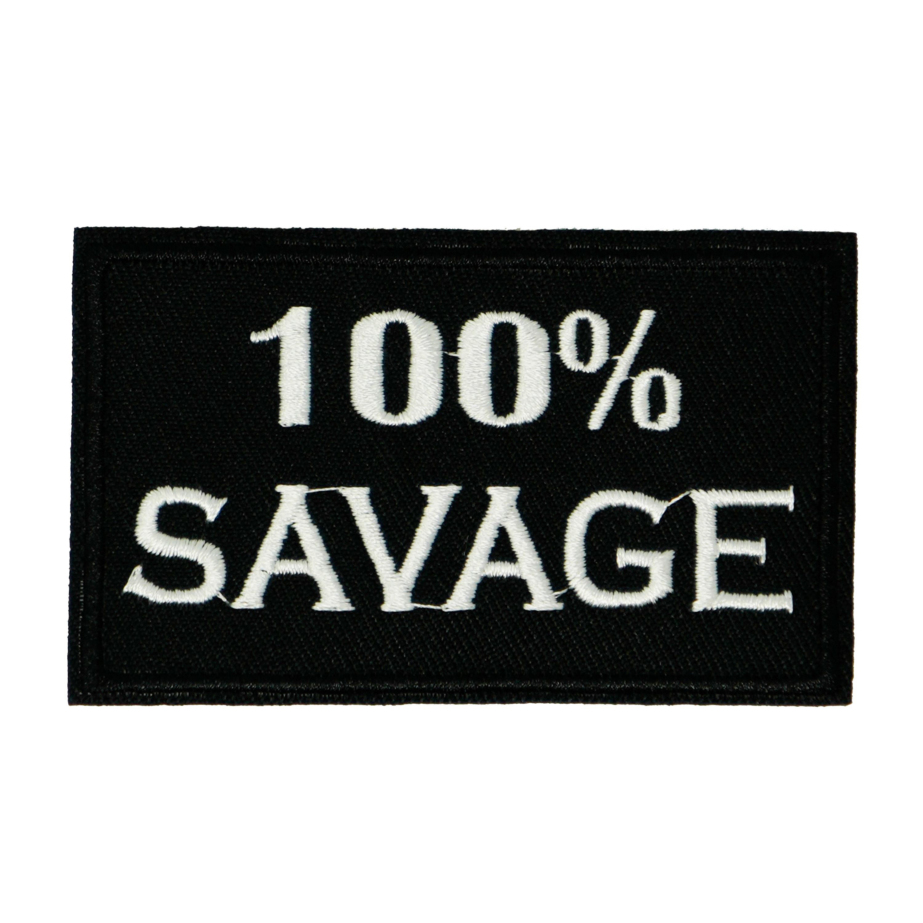 100% Savage Black Iron On Patch (7.8 x 5cm)