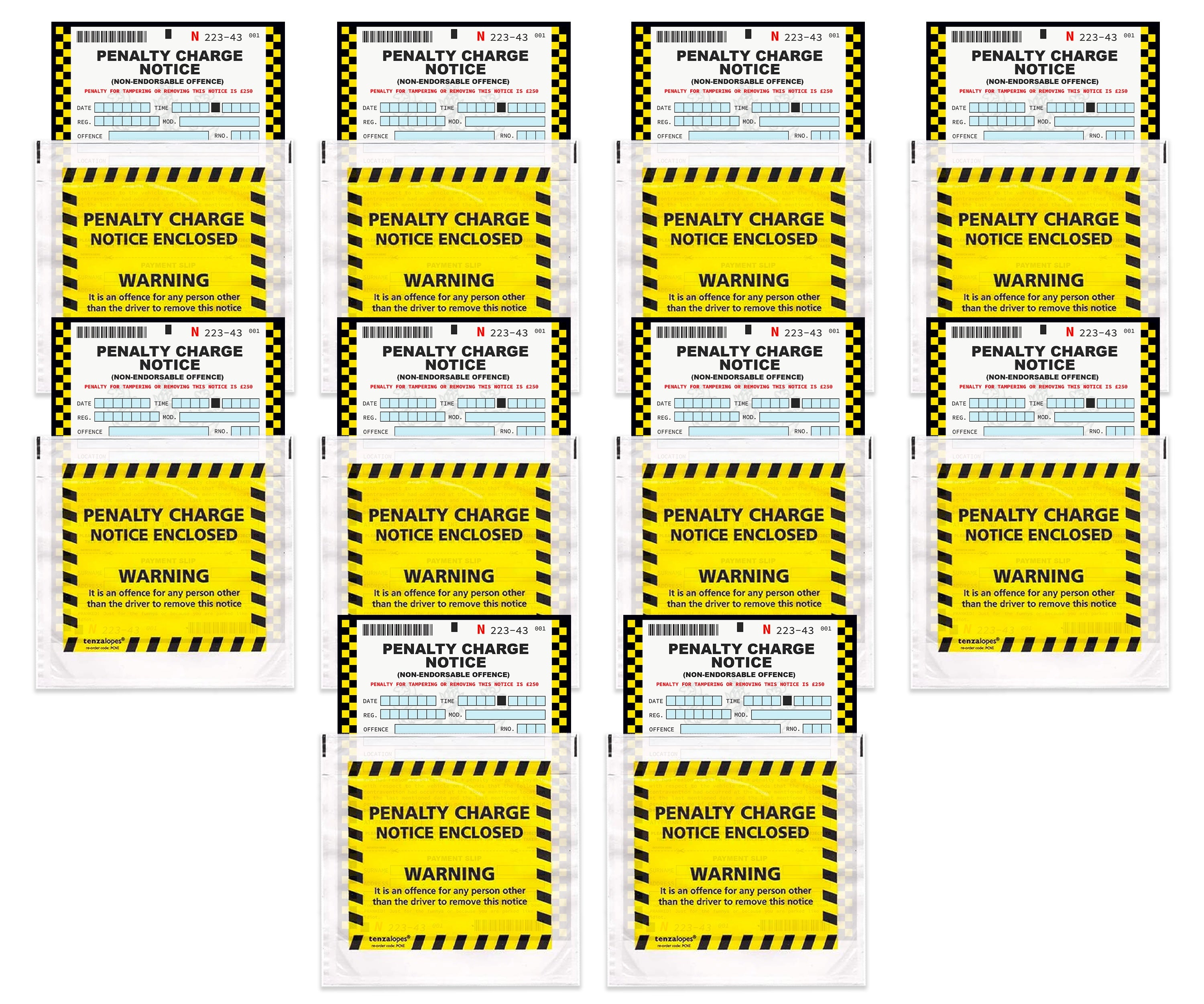 10 X Official Looking Novelty Joke Prank Funny Parking Tickets