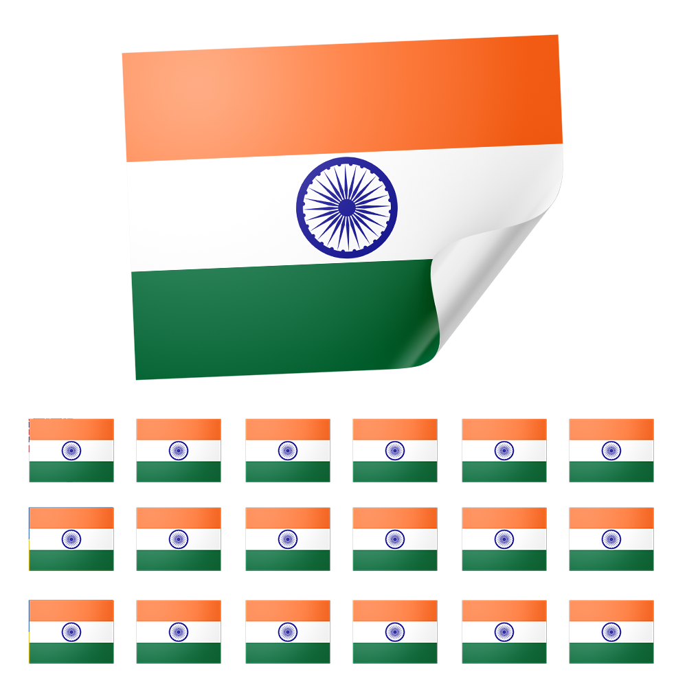 20 X India Flag Stickers