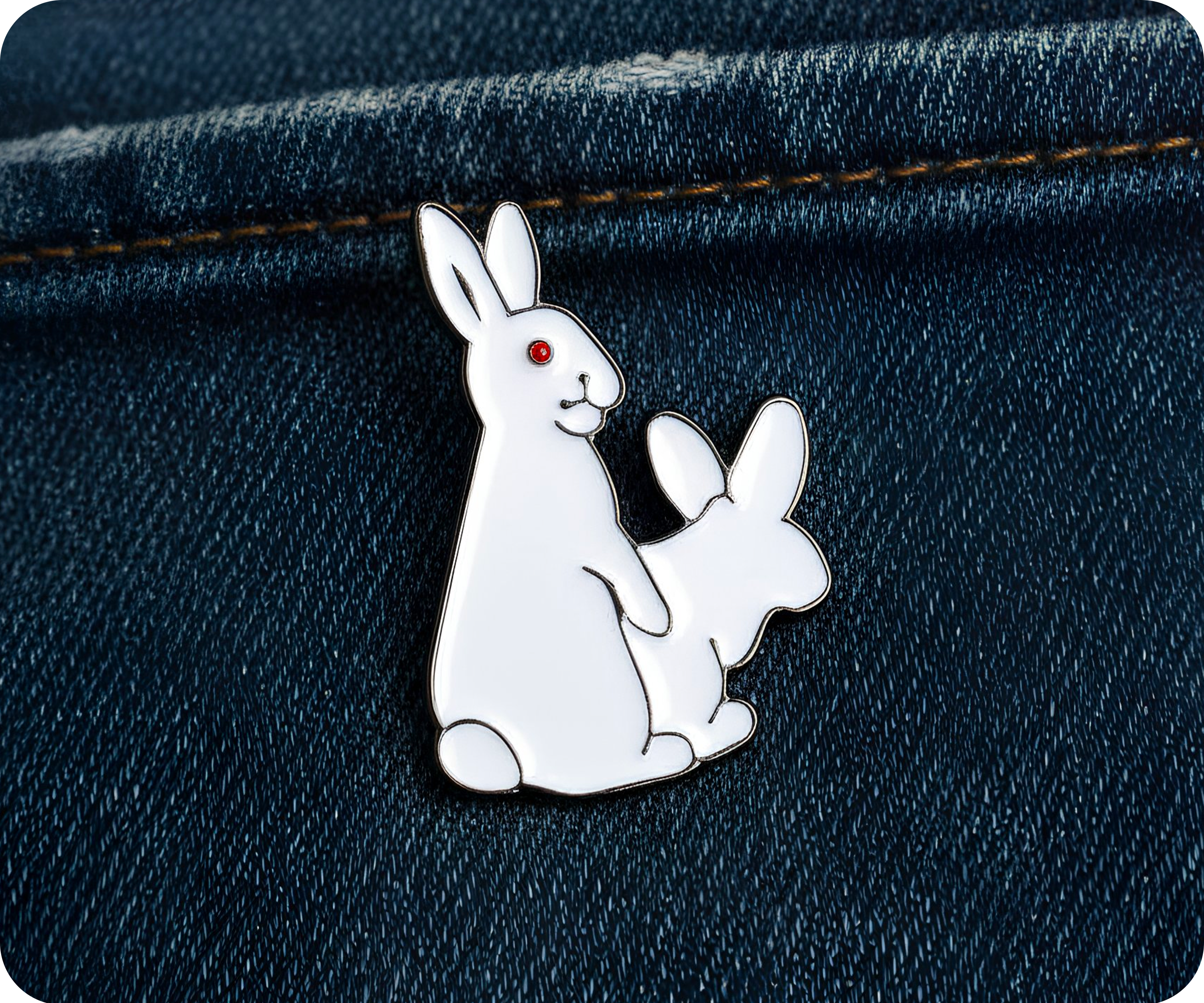 Insignia de pin de conejo con clasificación X