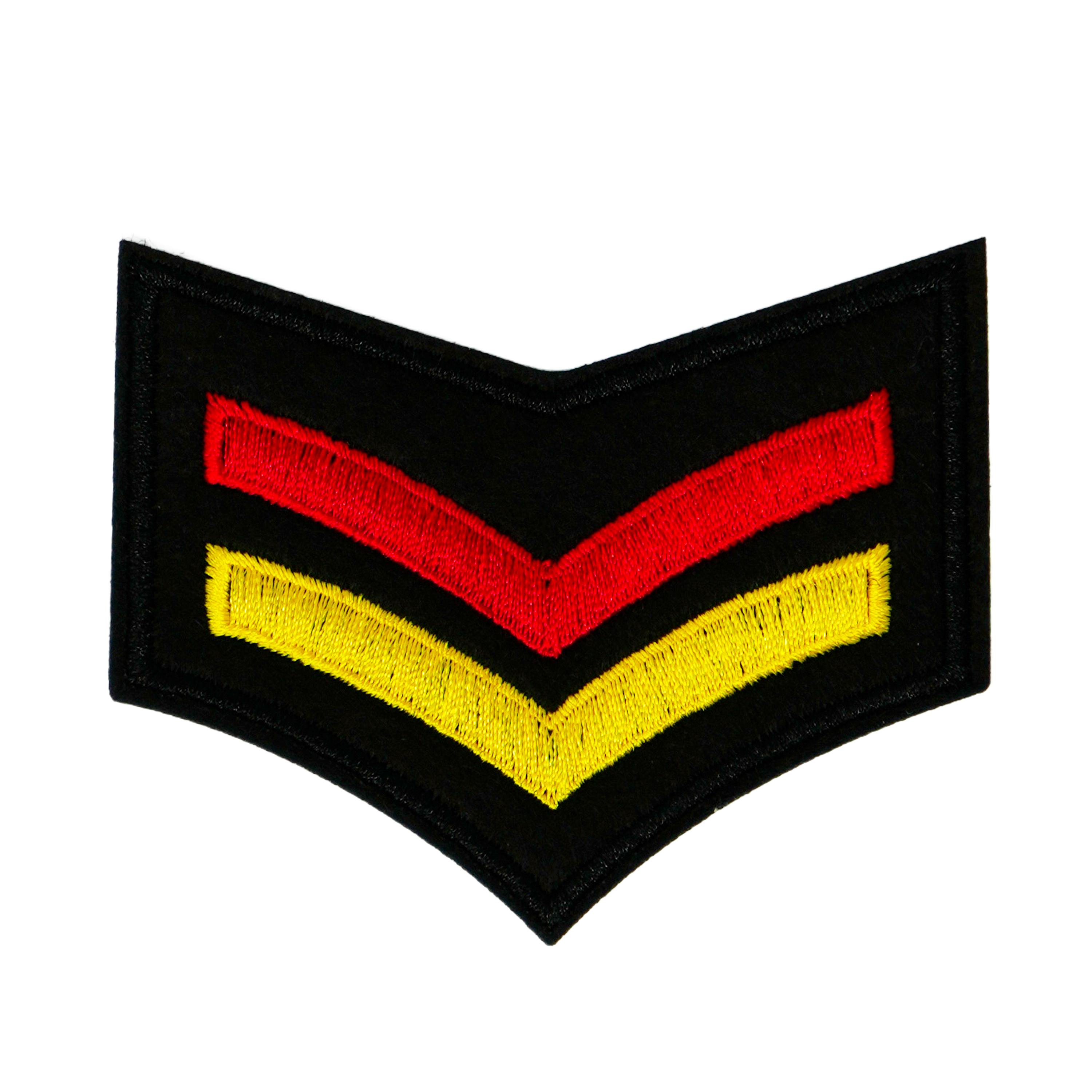 Corporal Yellow Red Germany Rank Army Iron On Patch (6 x 7.5cm)