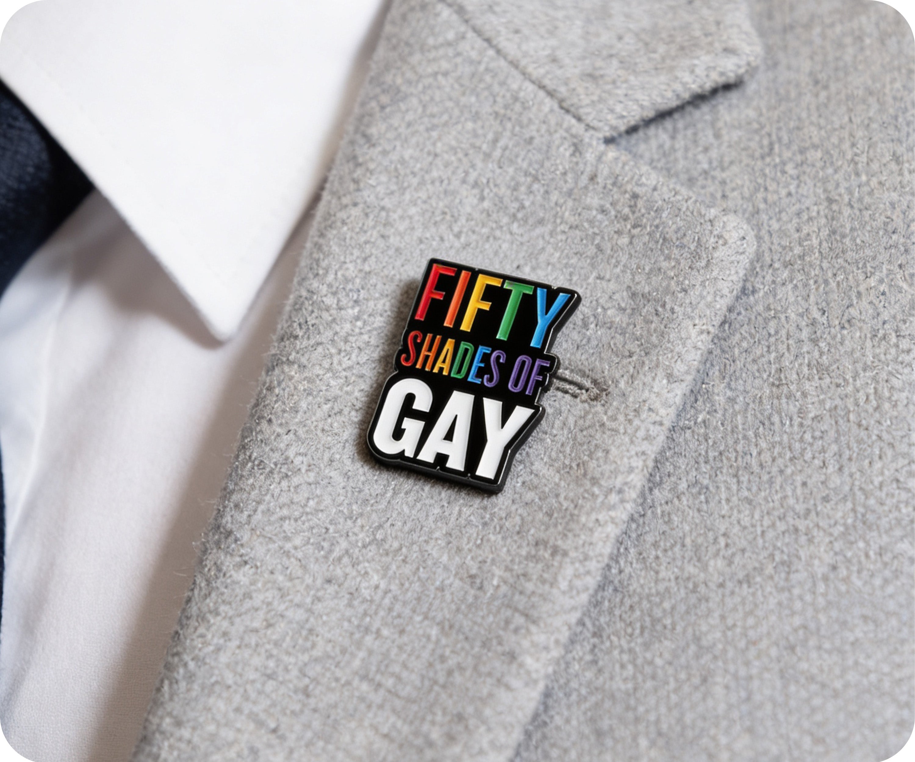 Fifty 50 Shades Of Gay Pride Pin Badge