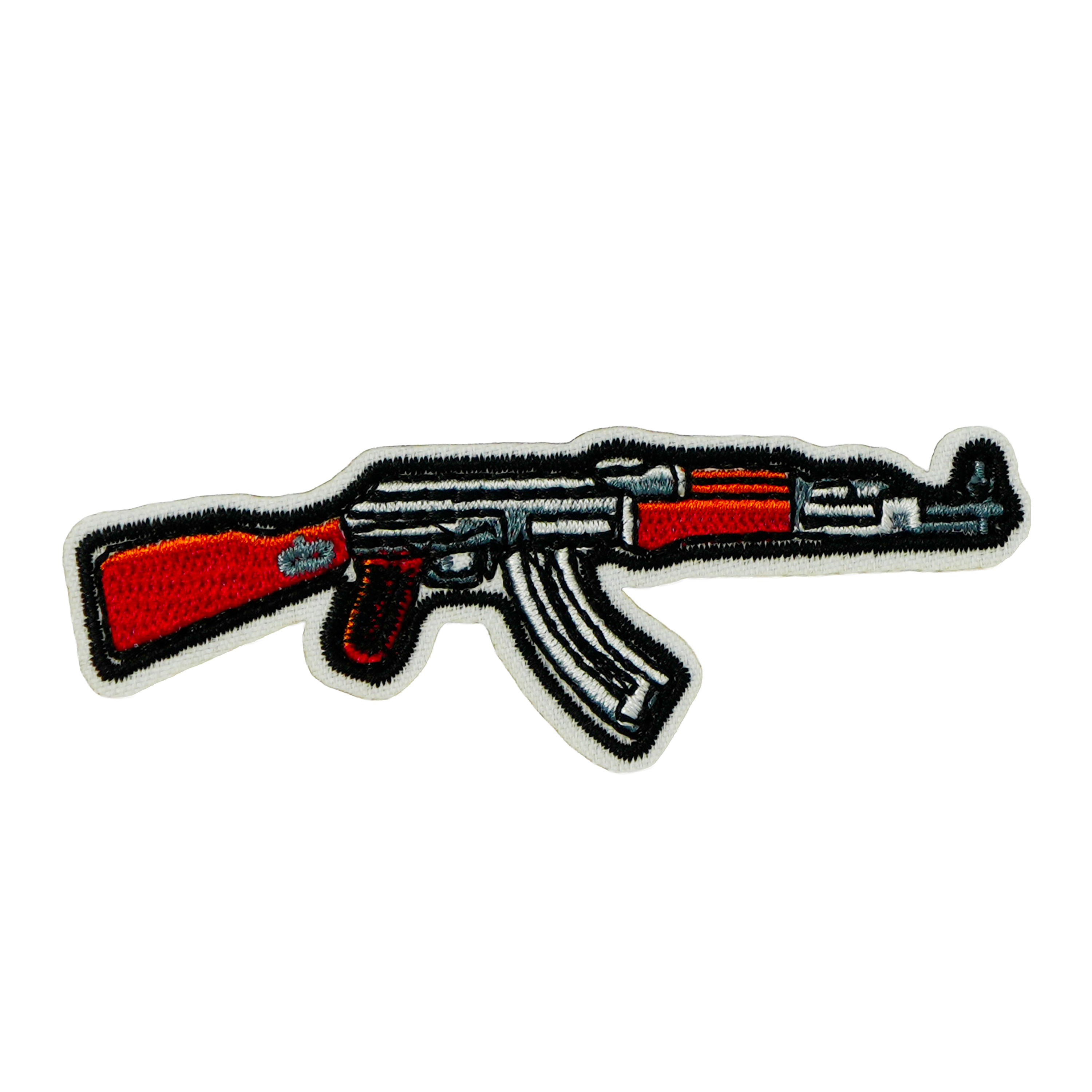 AK47 U Assault Rifle Gun Iron On Patch (8 x 2.8cm)