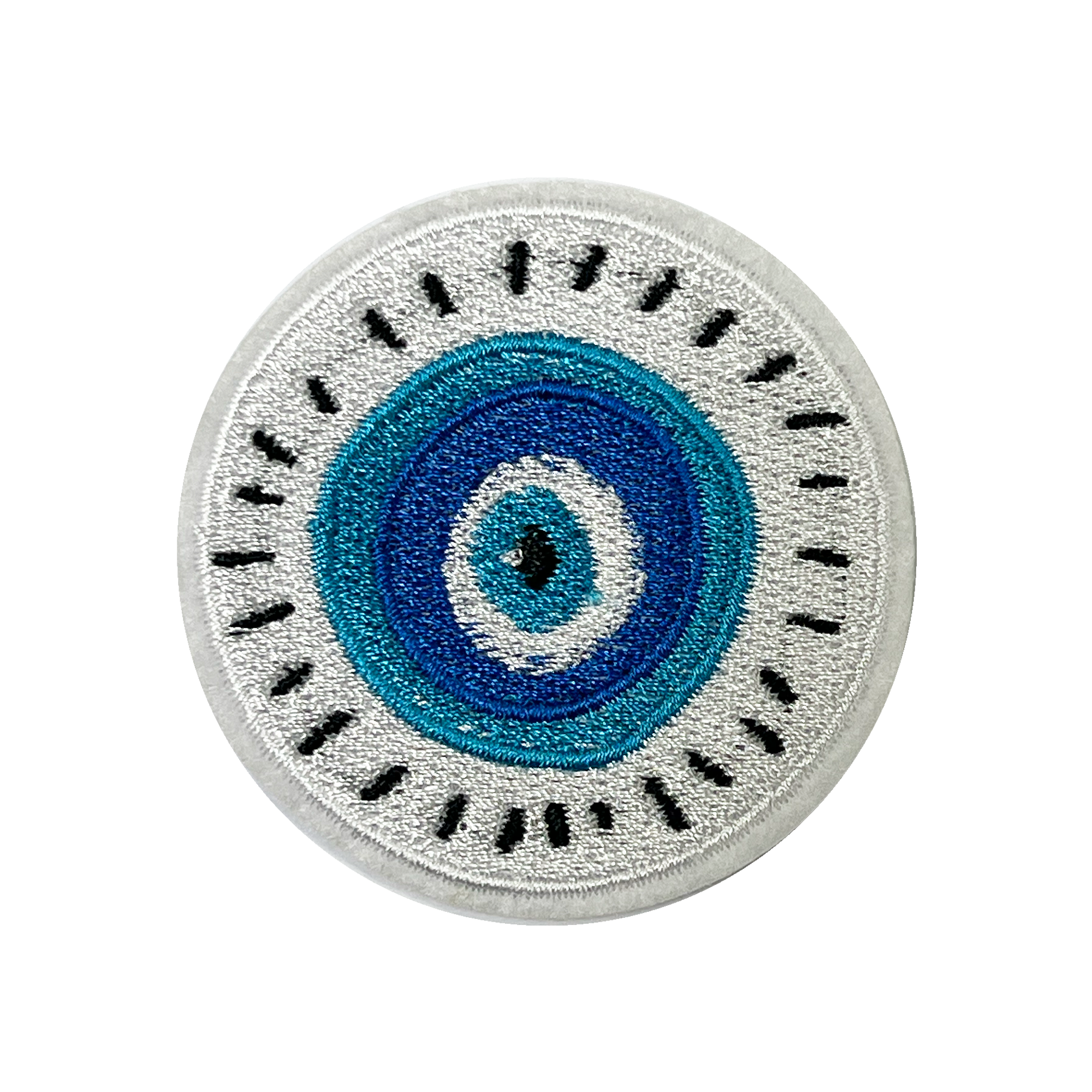 Evil Eye White Embroidery Patch (6cm)