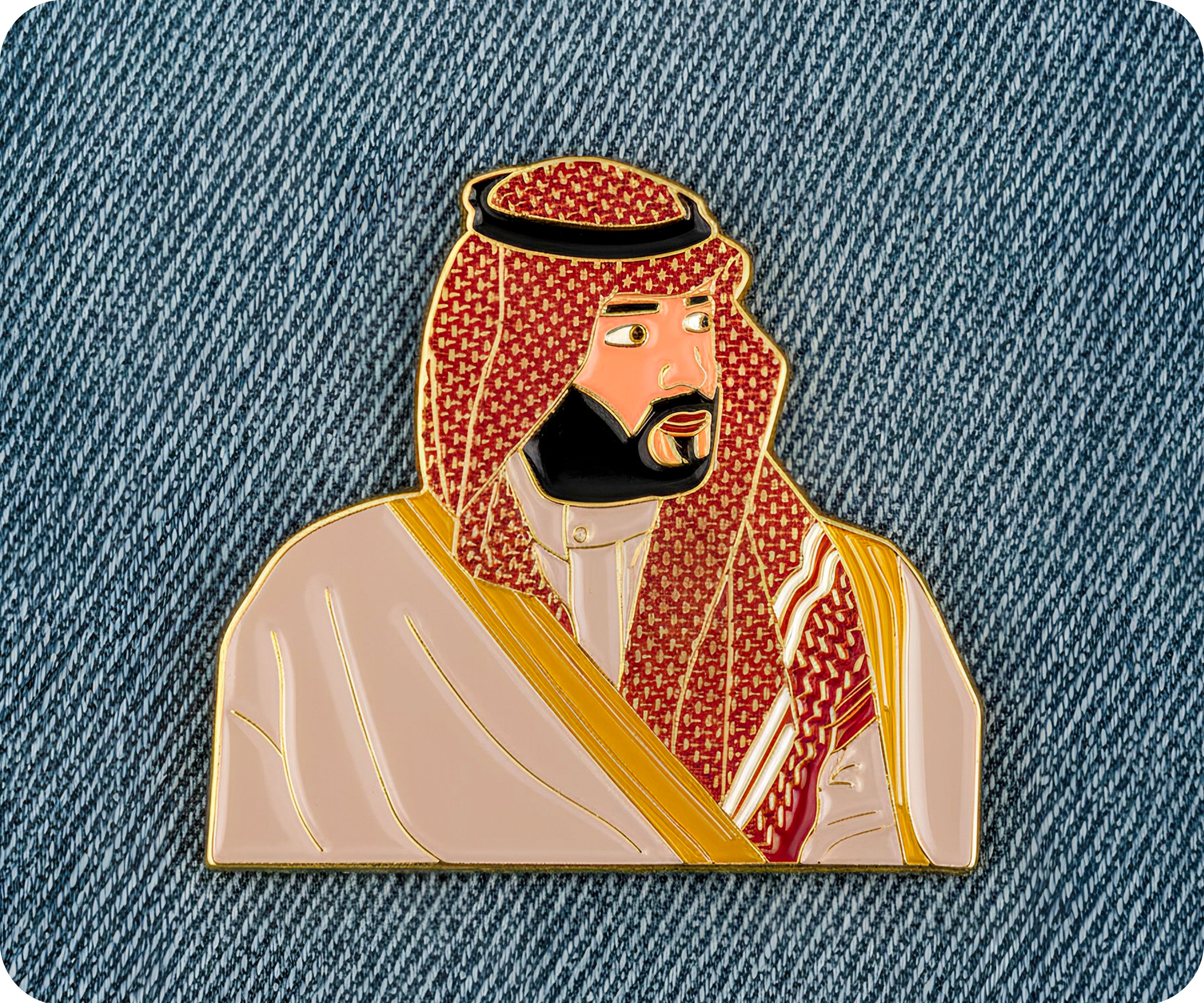 Saudi Arabian Man Thawb Pin Badge