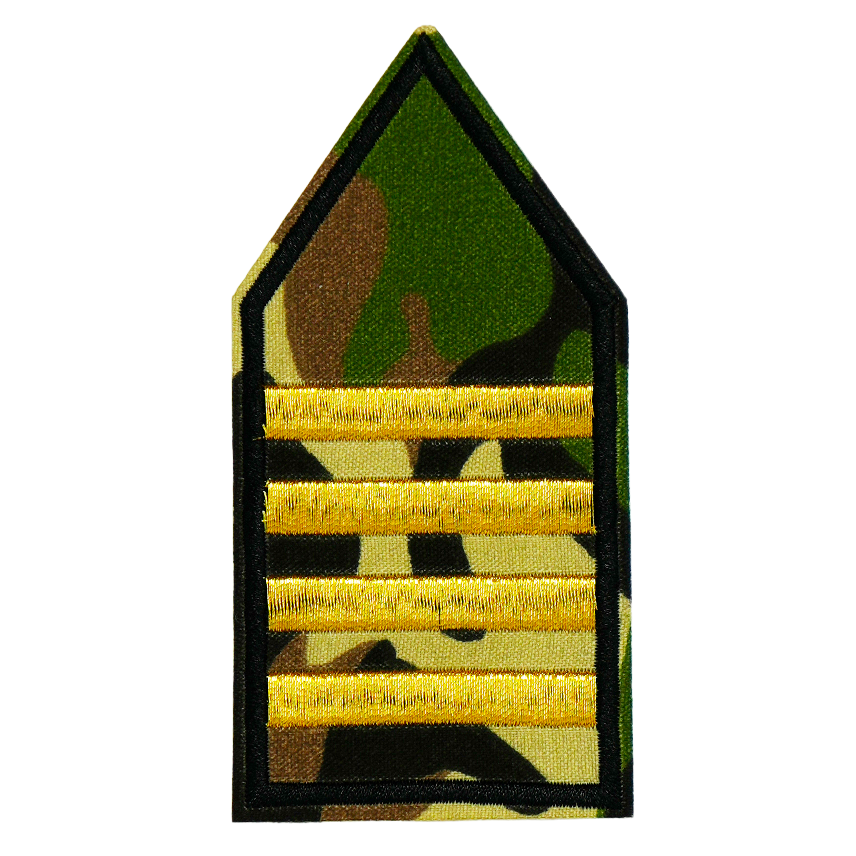 Captain 4 Gold Stripe Military Rank Epaulette Iron On Patch (9 x 5cm)