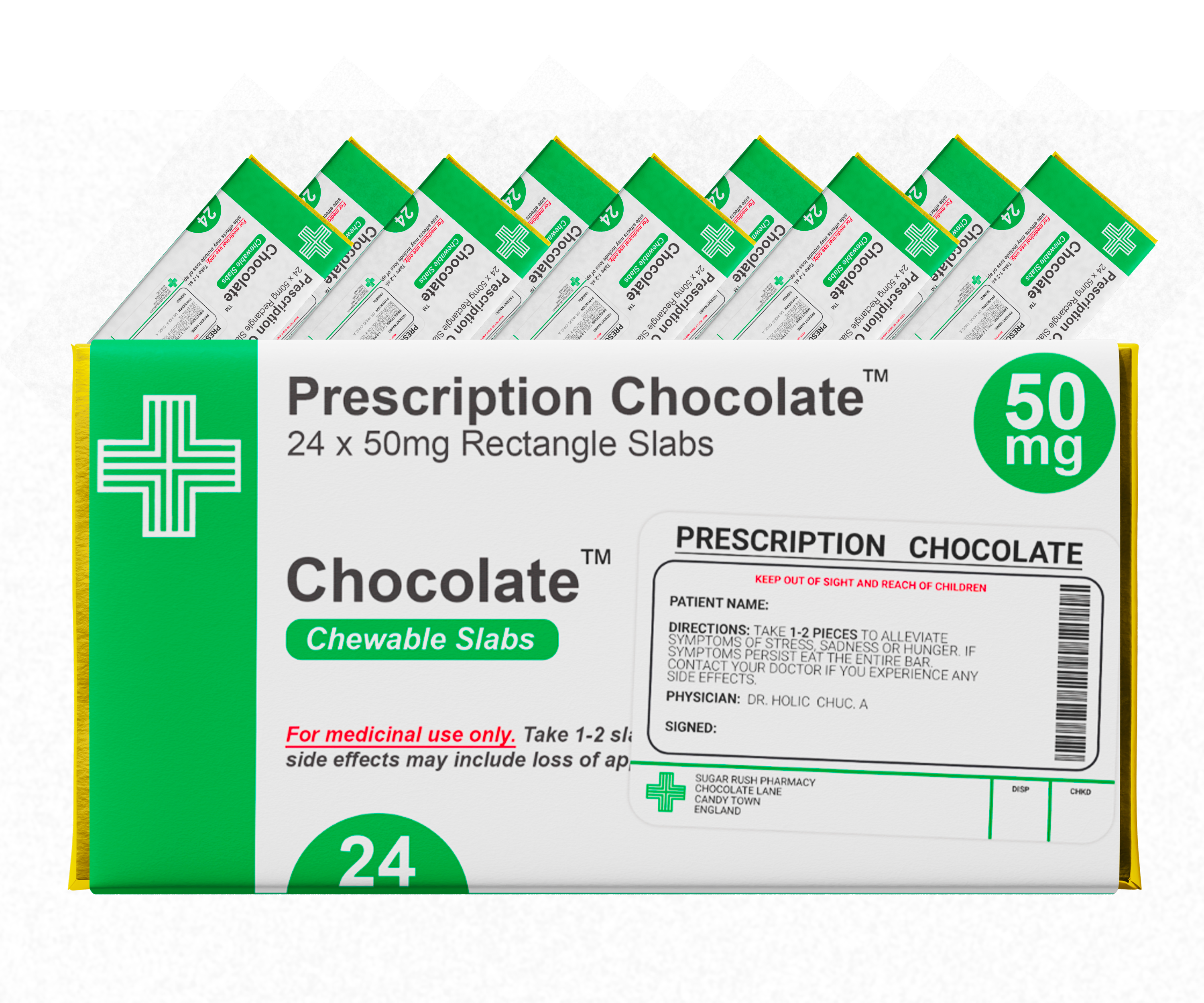 10 X Prescription Chocolate Bar Wrappers | Novelty Joke Fits Most Chocolate Bars