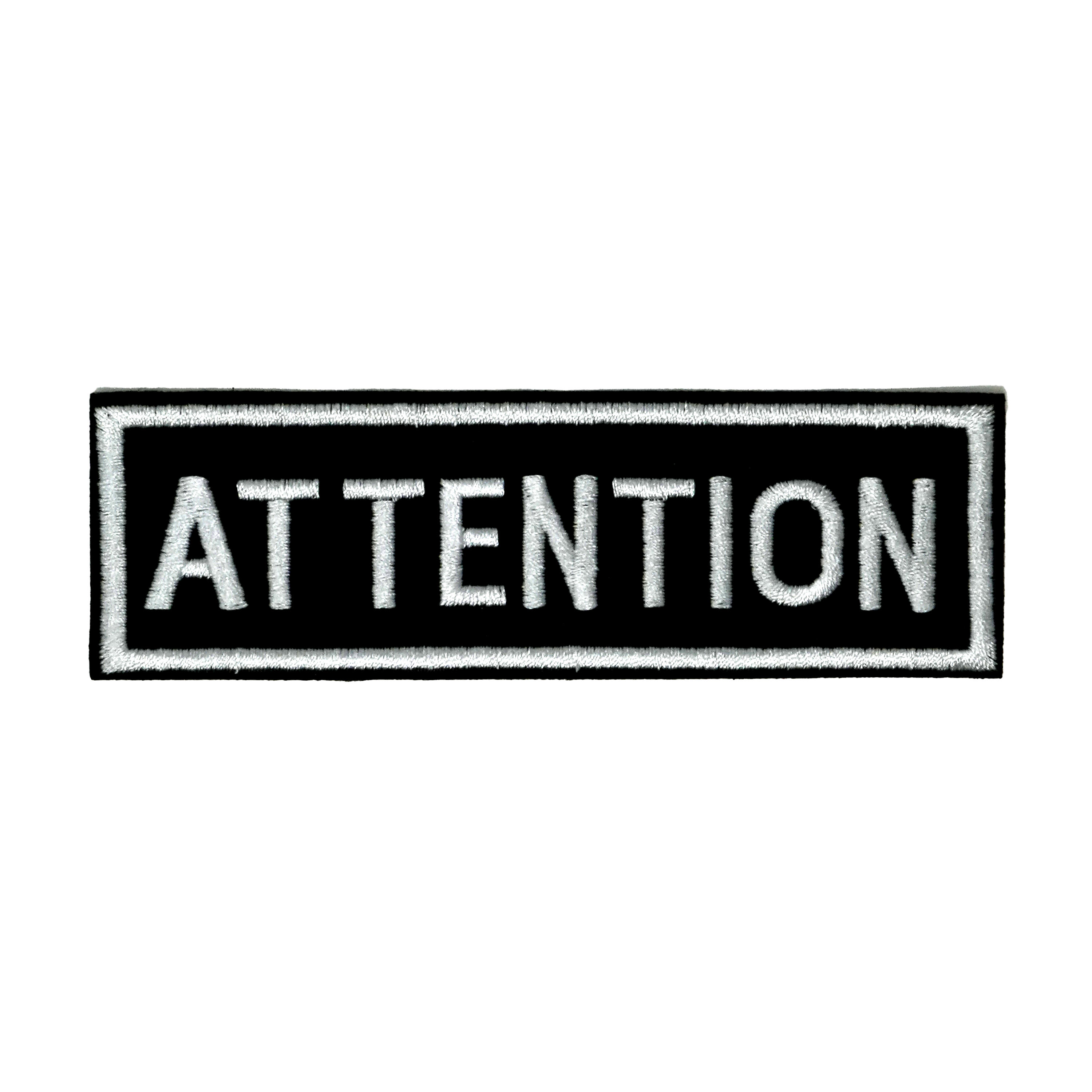 Attention Biker Patch Iron On (11x 3.5cm)