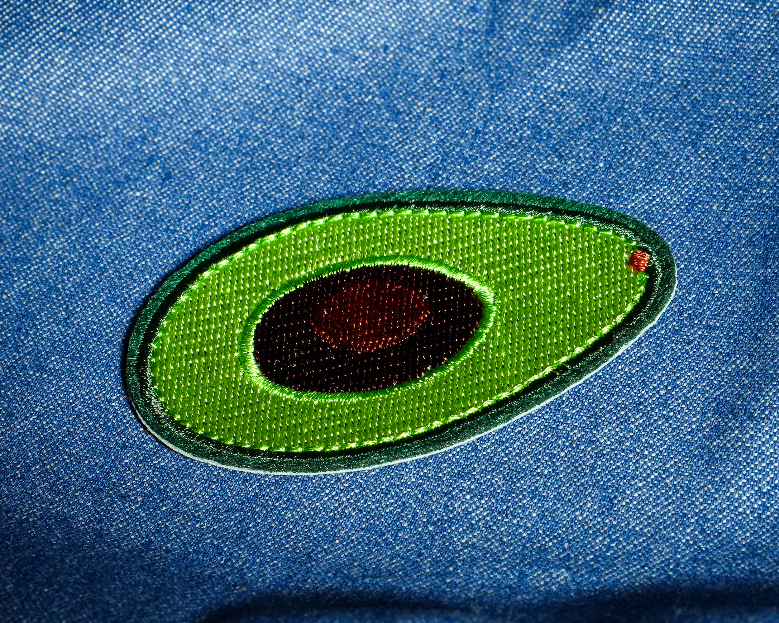Split Avocado Embroidery Patch (7.5 x 5cm)