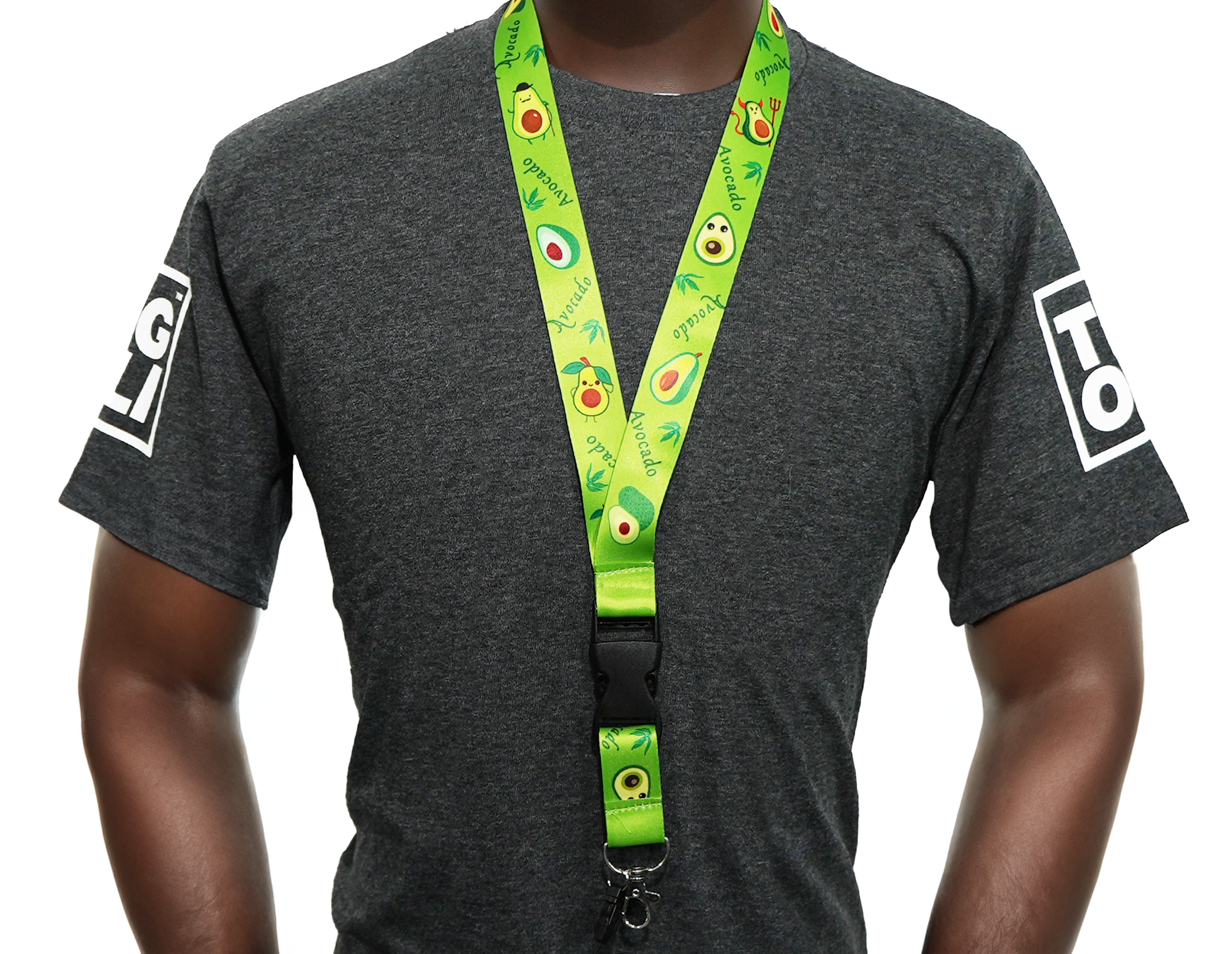 Avocados Detachable Clip Stone Lanyard