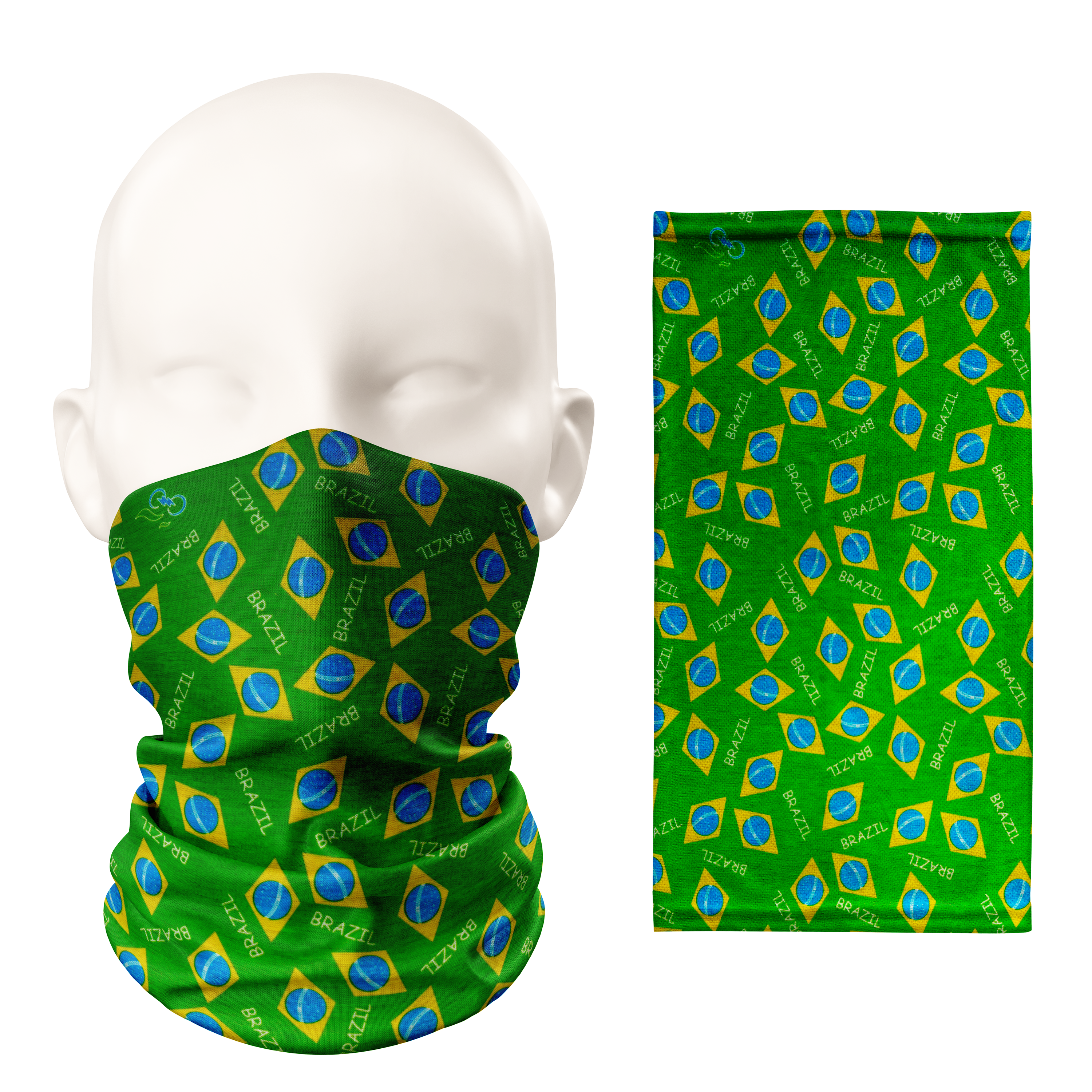 Brazil Flag Print Pattern Snood – Breathable Mask Neck Gaiter Face Covering