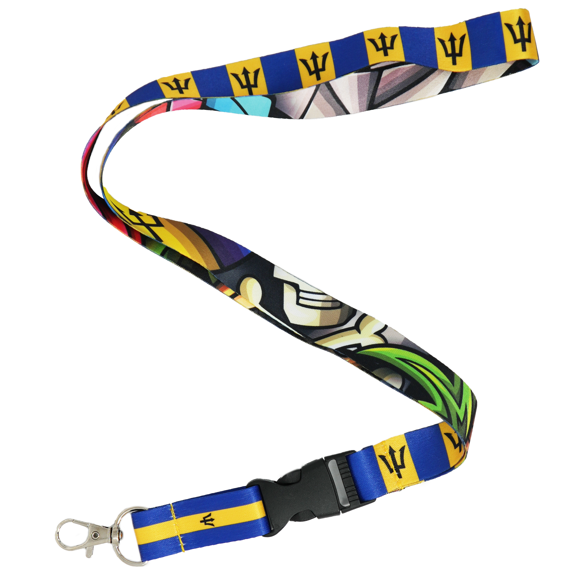 Barbados Trident Flag Lanyard