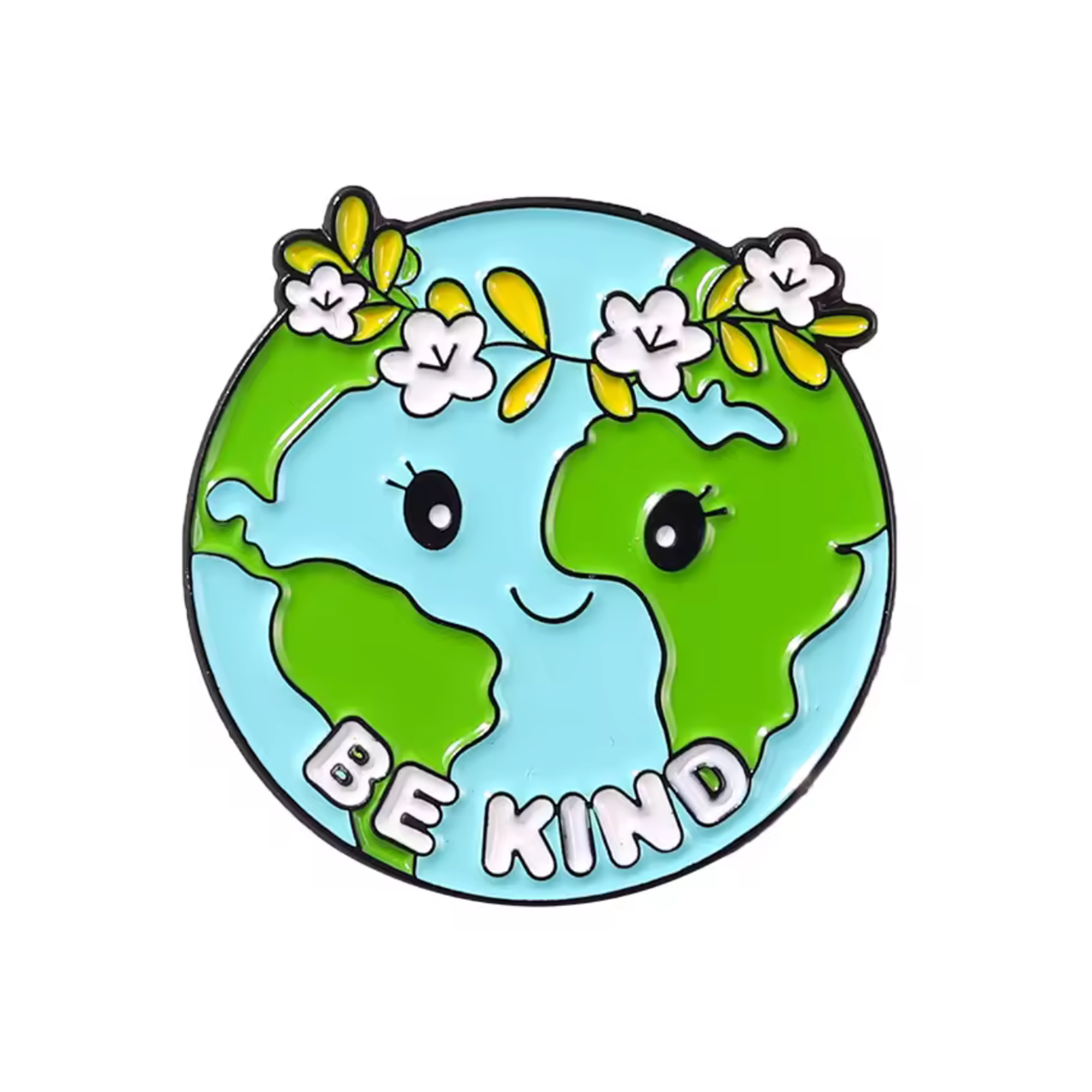 Be Kind Earth Round Pin Badge