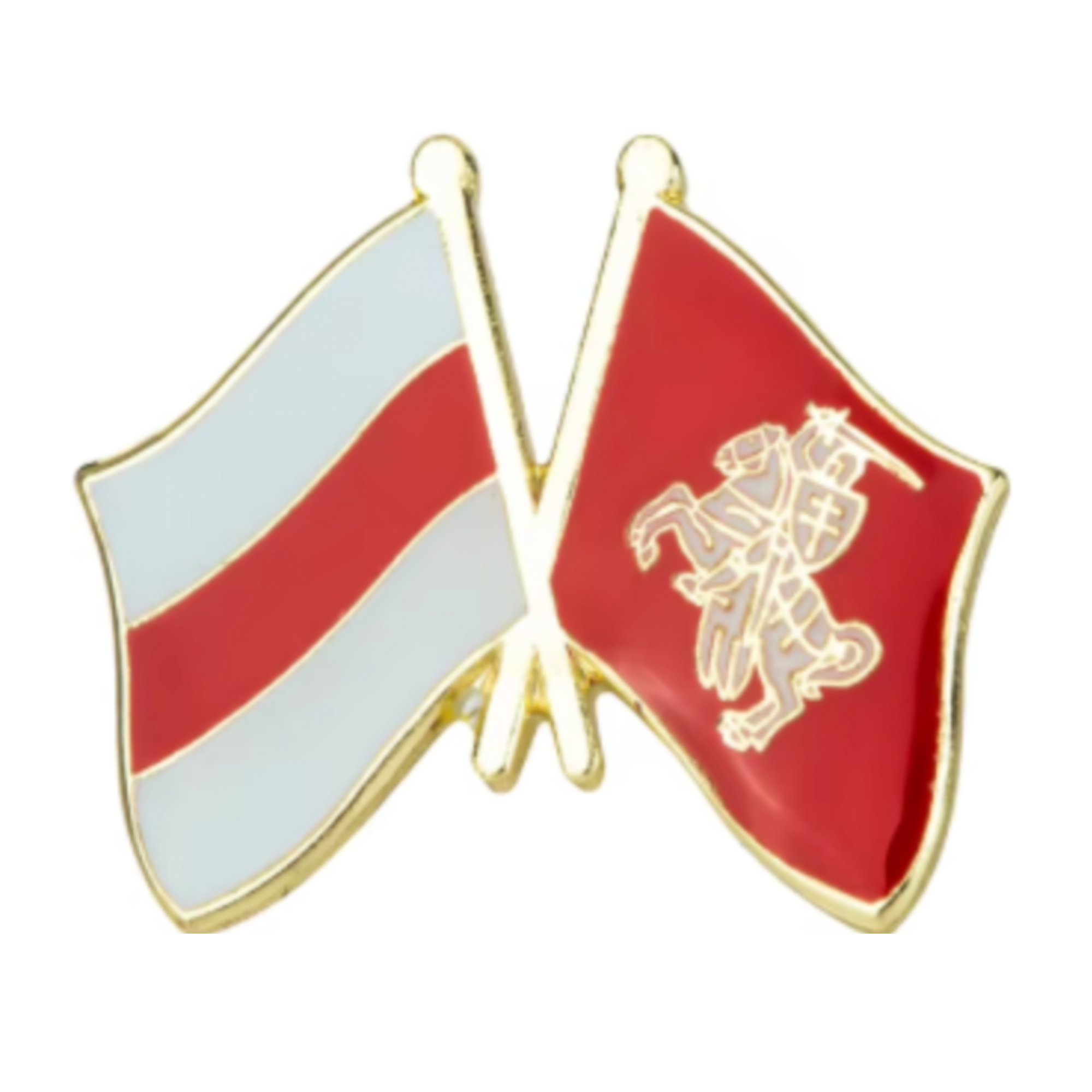 Pin de amistad con el escudo de armas de Bielorrusia y Bielorrusia