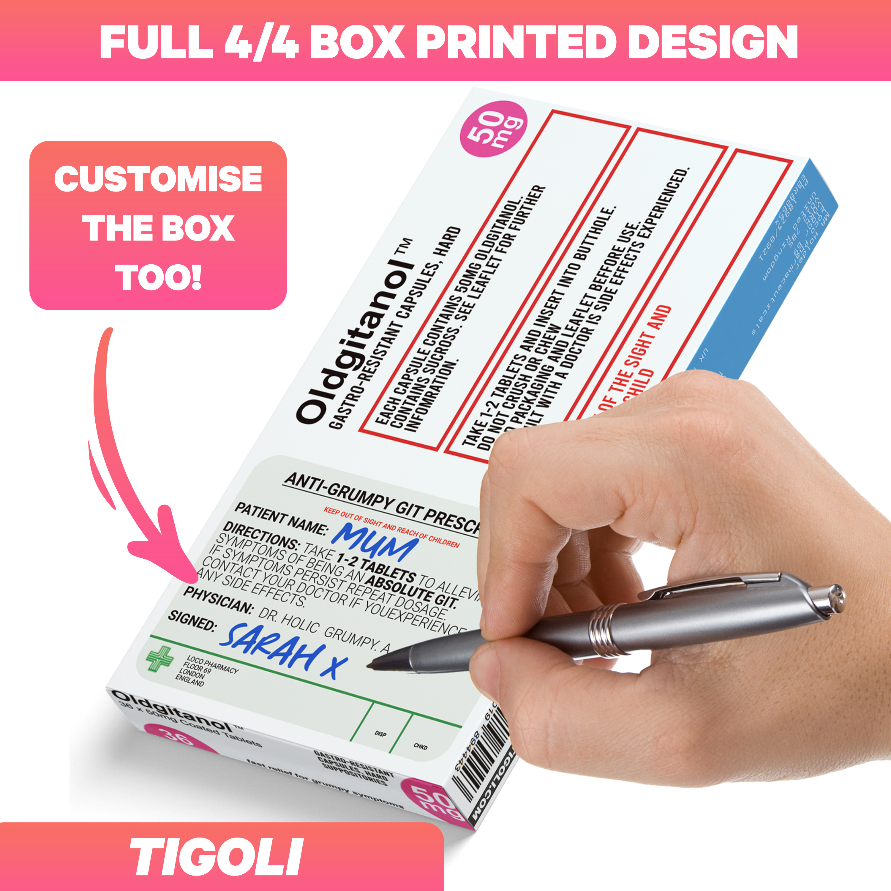 Caramelos de broma con receta médica anti-coños, 36 g | Veganos y vegetarianos