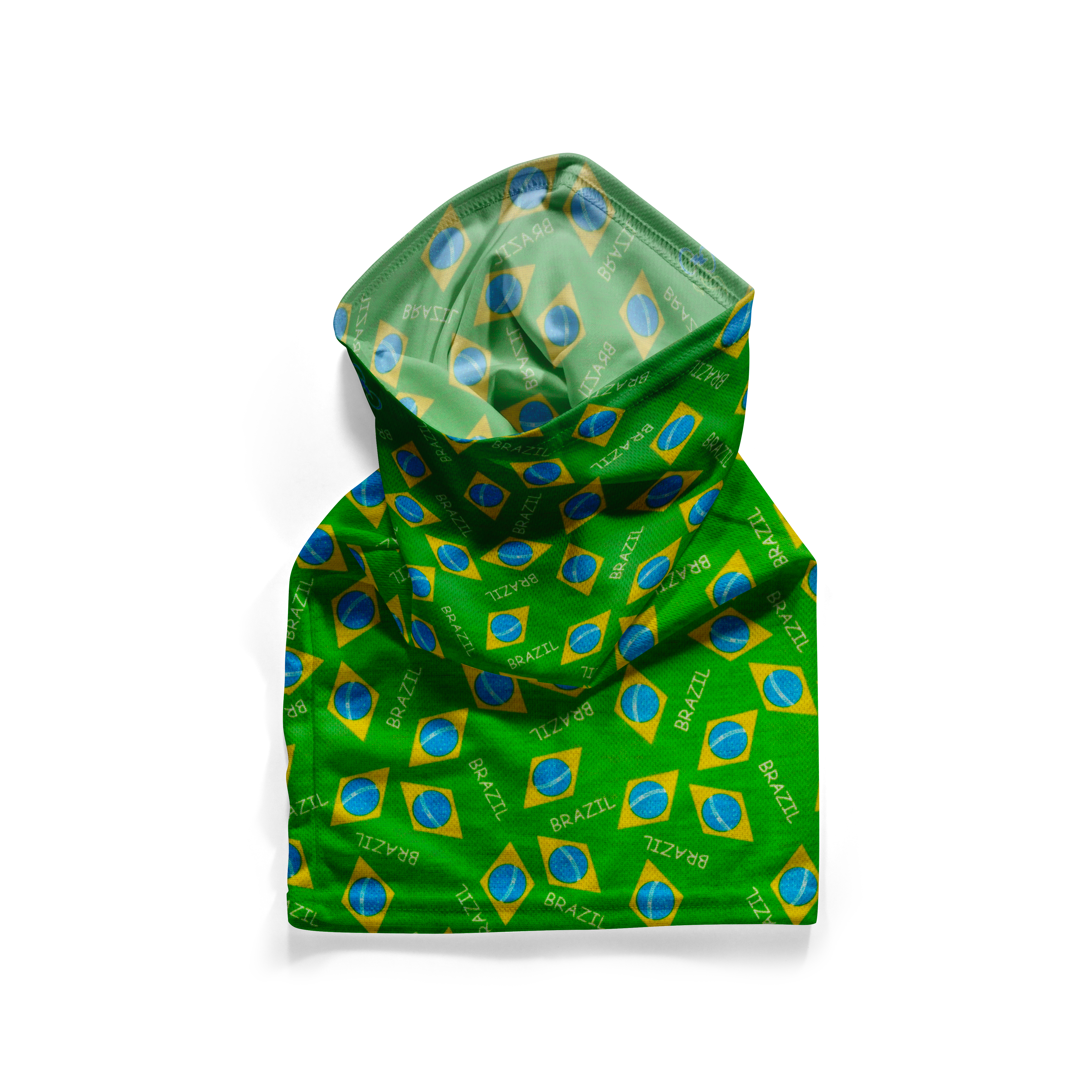 Brazil Flag Print Pattern Snood – Breathable Mask Neck Gaiter Face Covering