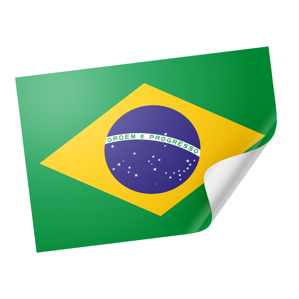 20 X Brazil Flag Stickers