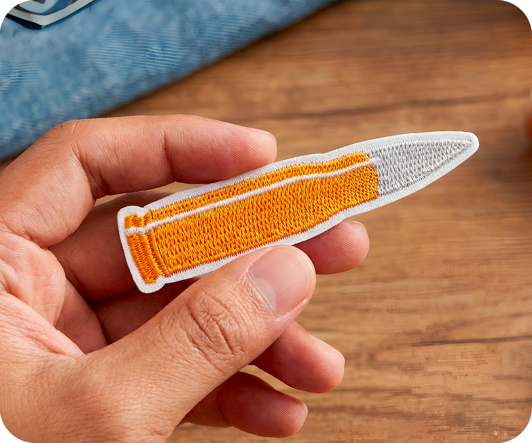 300 Blackout Rifle Bullet Military Iron On Patch (8 x 1.6cm)