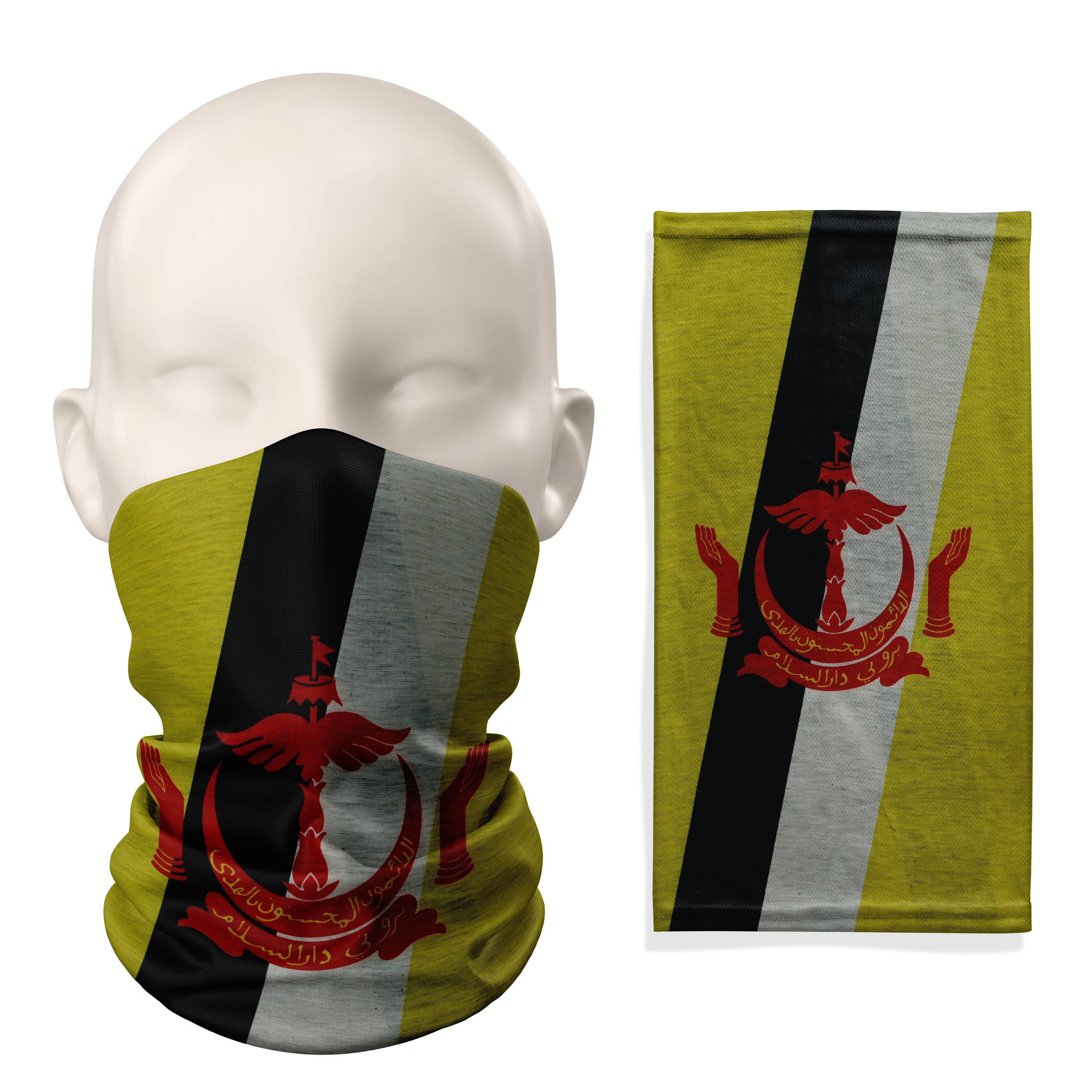Brunei Flag Snood – Breathable Mask Neck Gaiter Face Covering