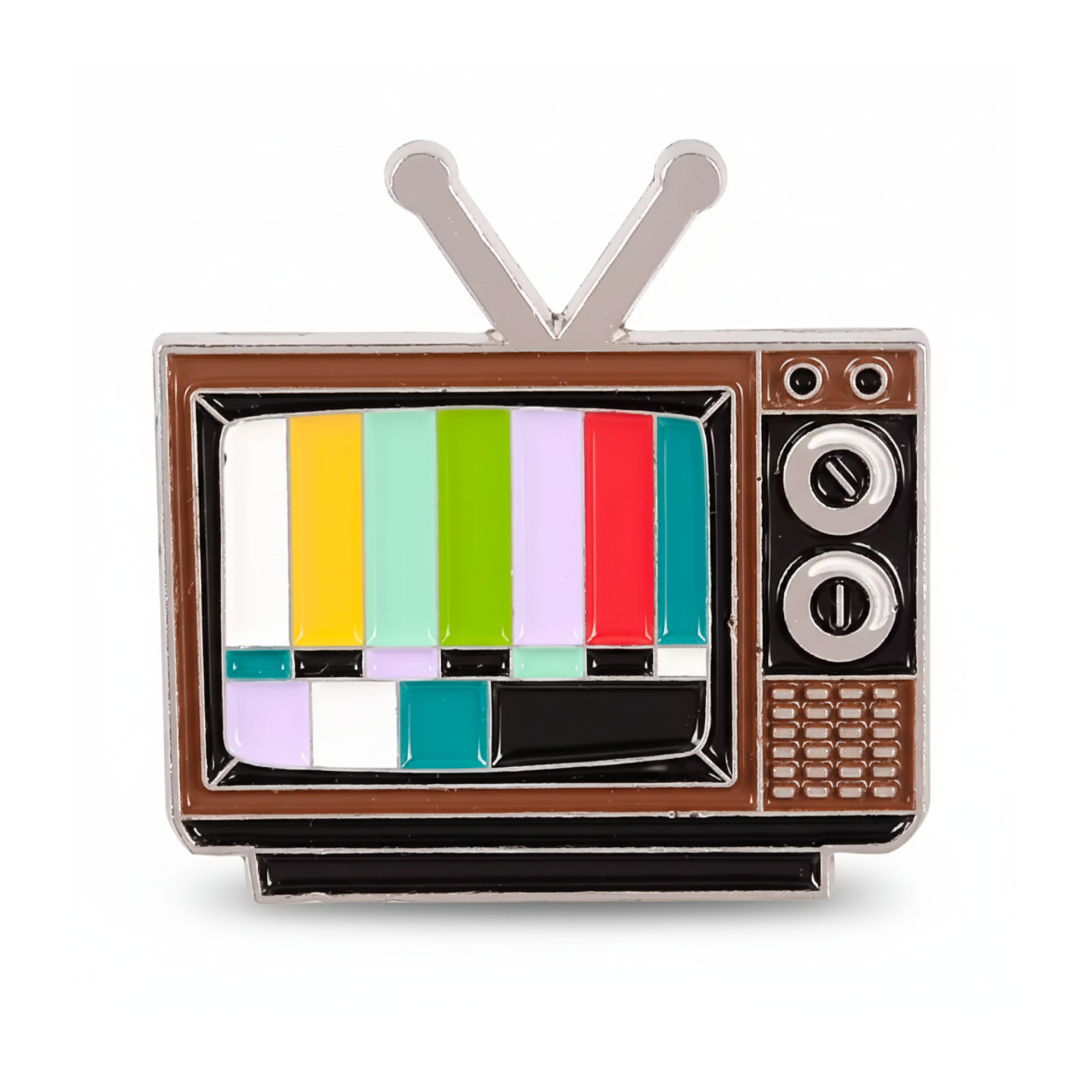 Vintage CRT TV Broadcast Colour Bars Pin Badge
