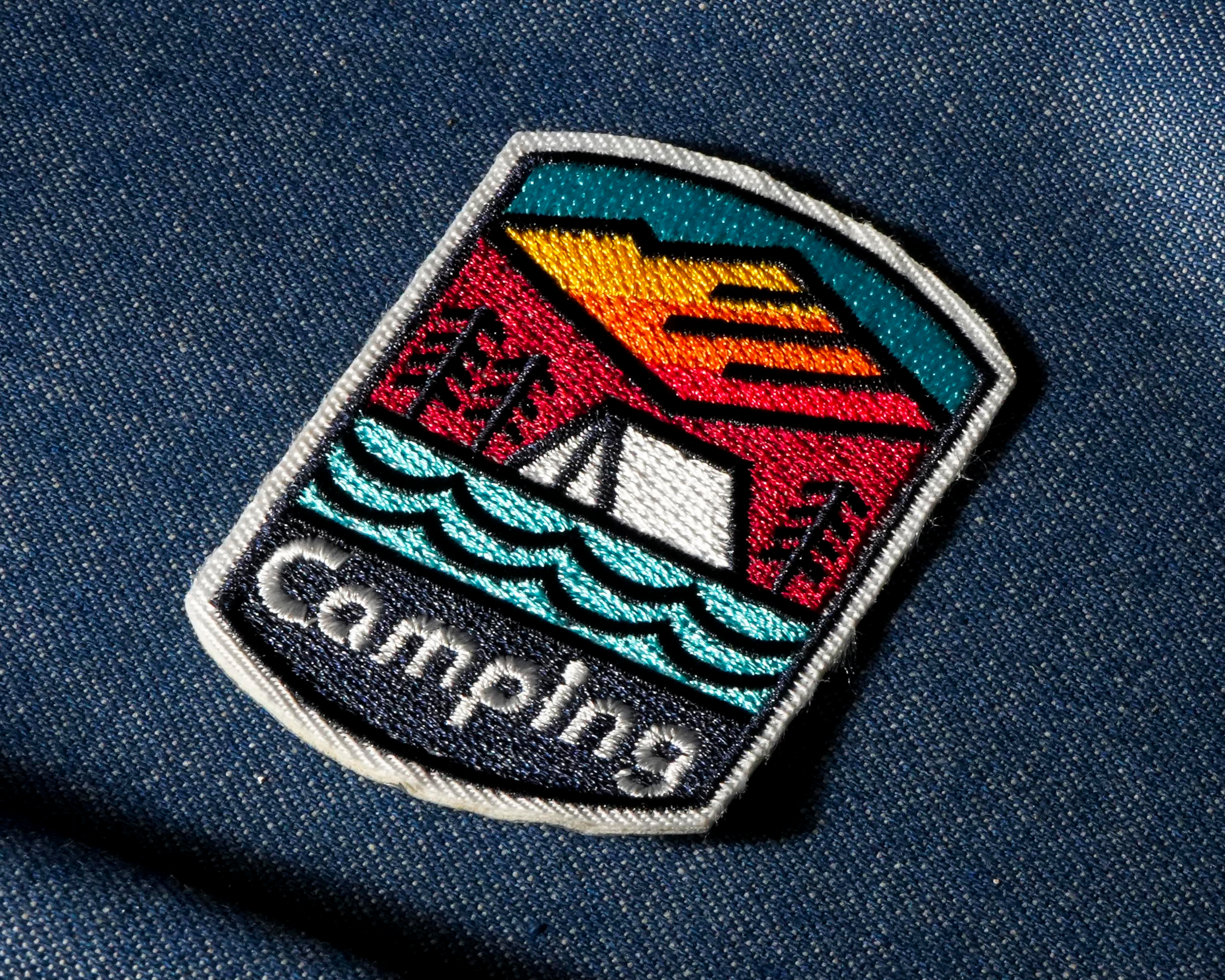 Camping Travel Patch Iron On (6.5 x 4.5cm)