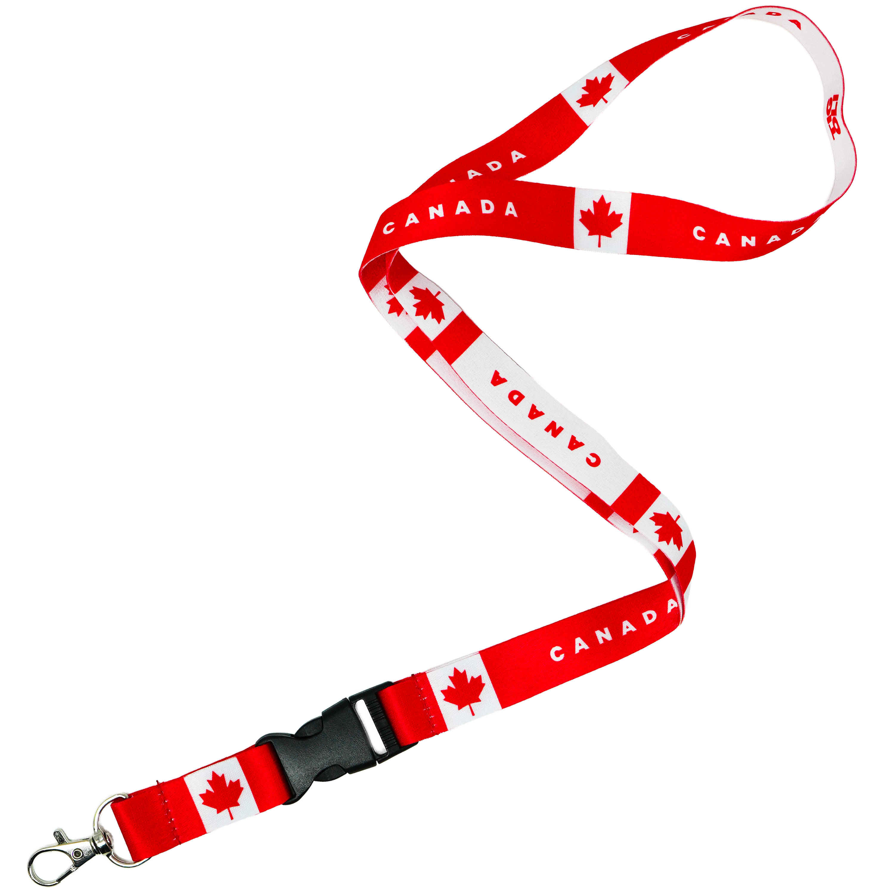 Canada Flag Lanyard – Red & White Maple Leaf Neck Strap