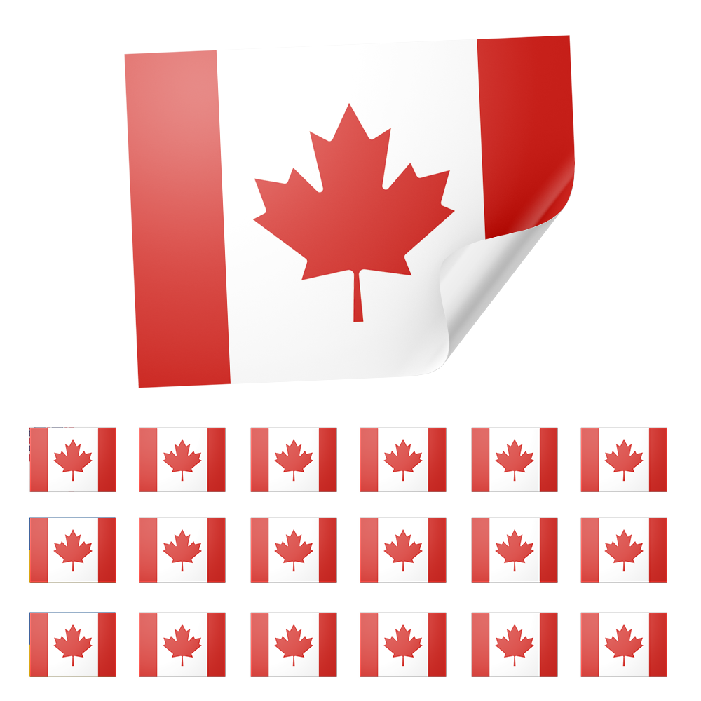 20 X Canada Flag Stickers
