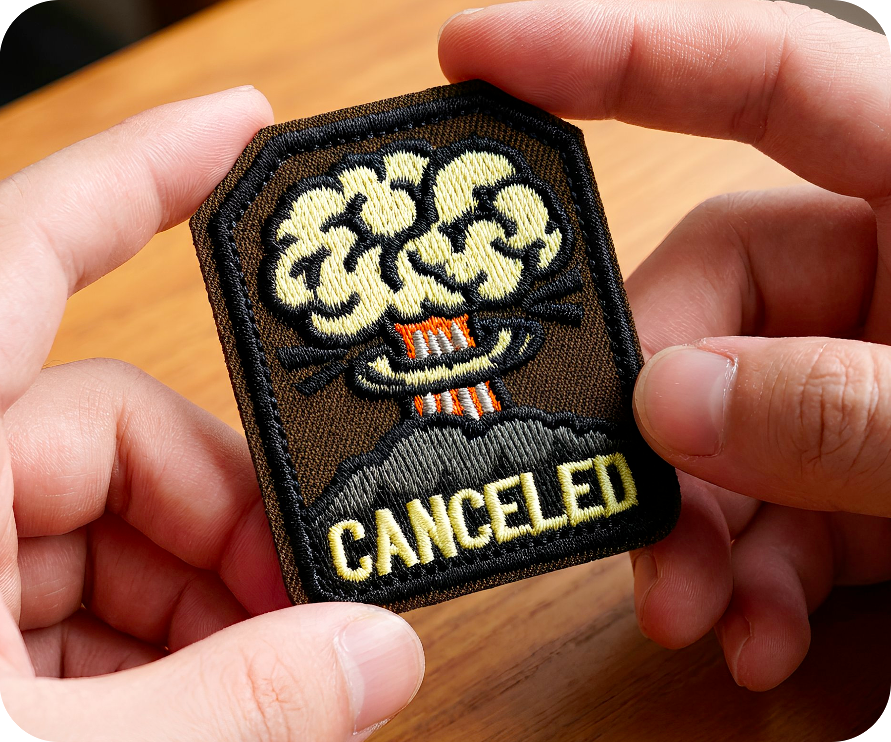 Canceled Nuclear Explosion Fall Out Iron On Patch (5.6 x 6.8cm)
