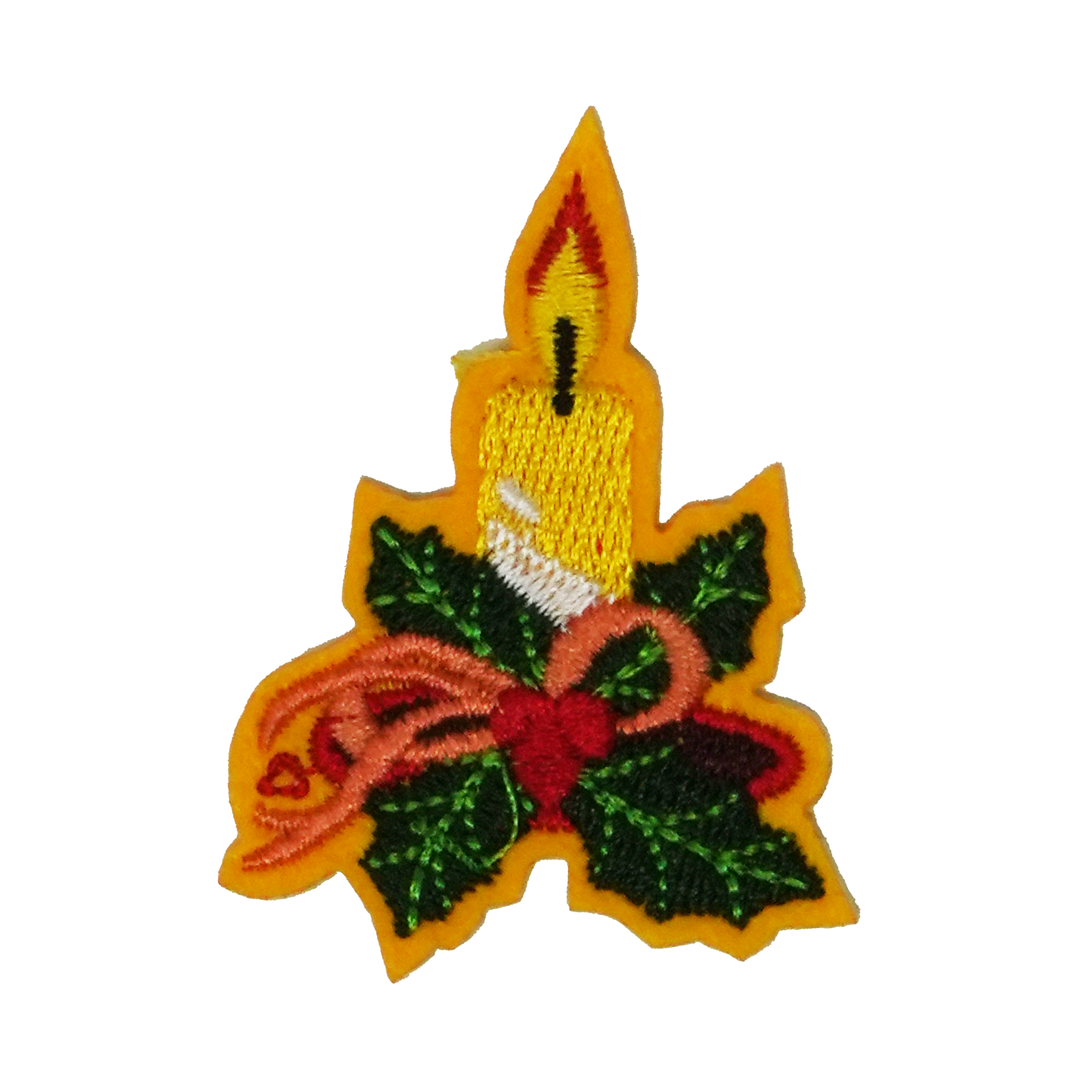 Christmas Candle Festive Patch Iron On (4 x 5cm)