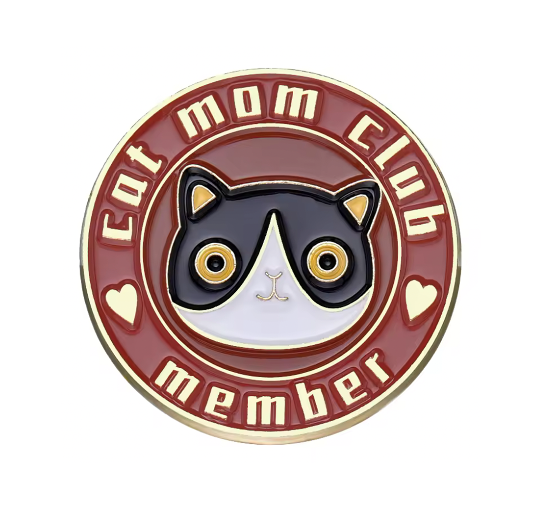 Cat Mom Club Member Pin Badge
