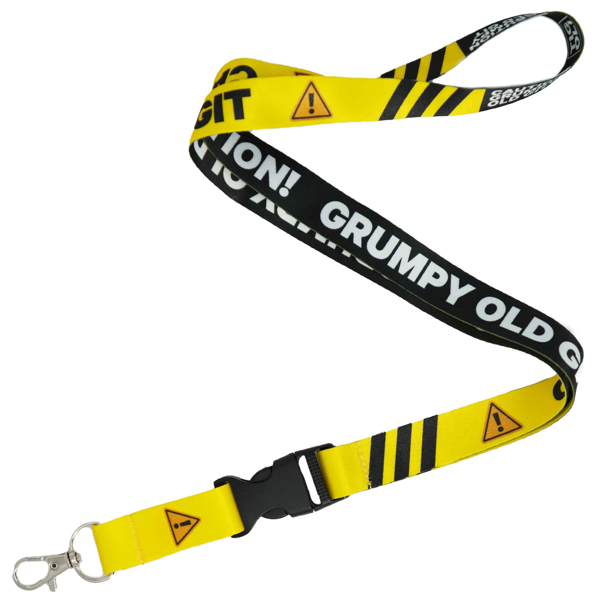 Grumpy Old Git Caution Funny Lanyard