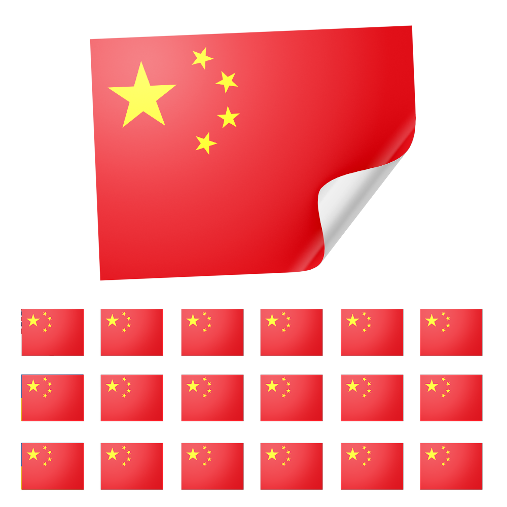 20 X China Flag Stickers