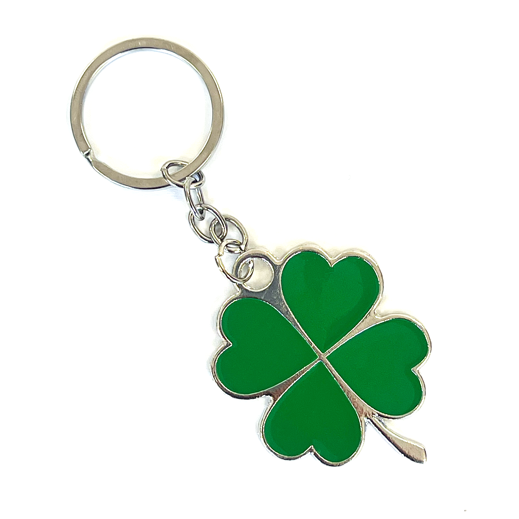 Lucky 4 Leaf Clover Irish Keyring