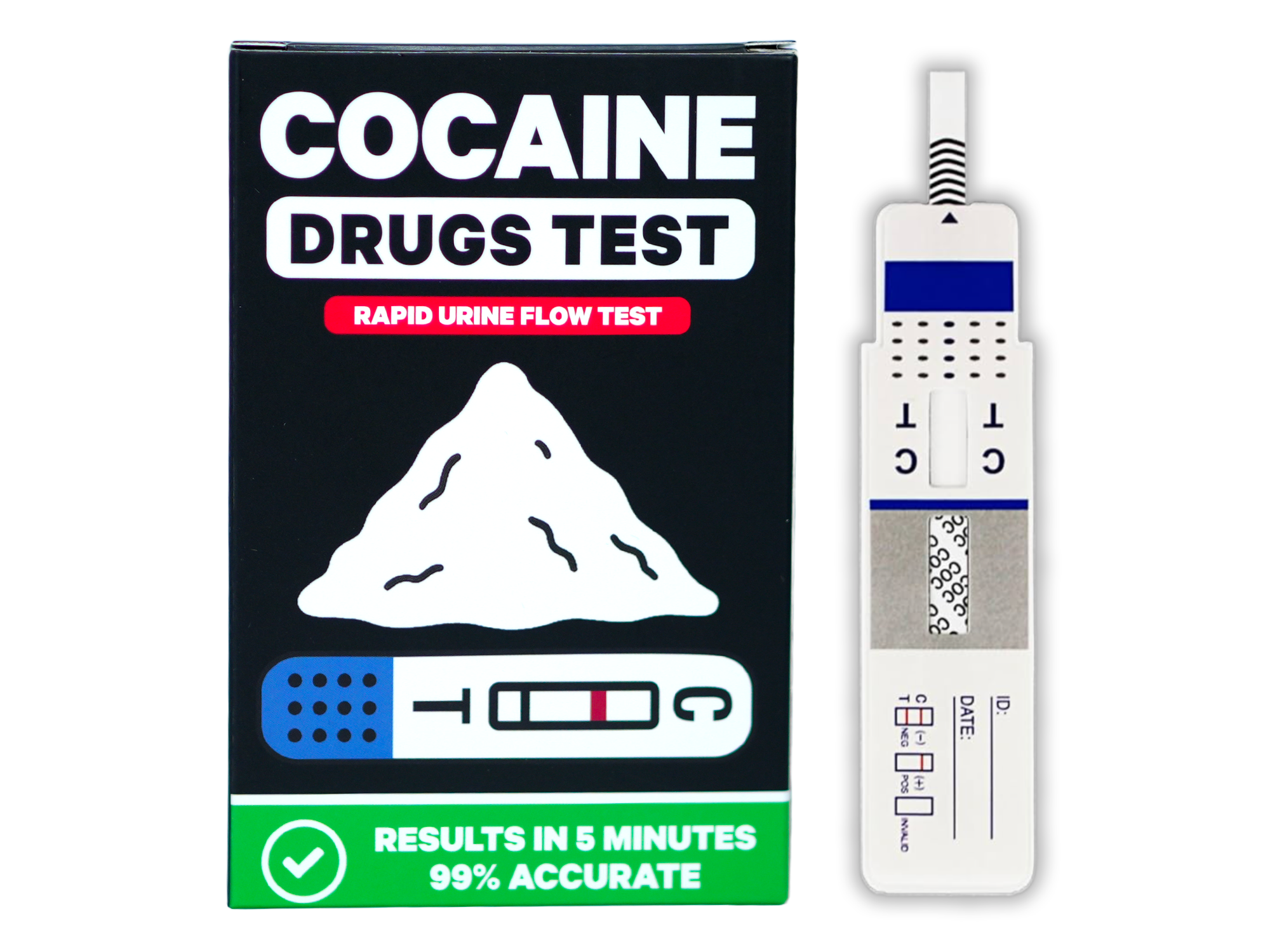 Cocaine Drug Test Kit – Rapid Lateral Flow Urine – Fun Gag Gift & Home Test Kit