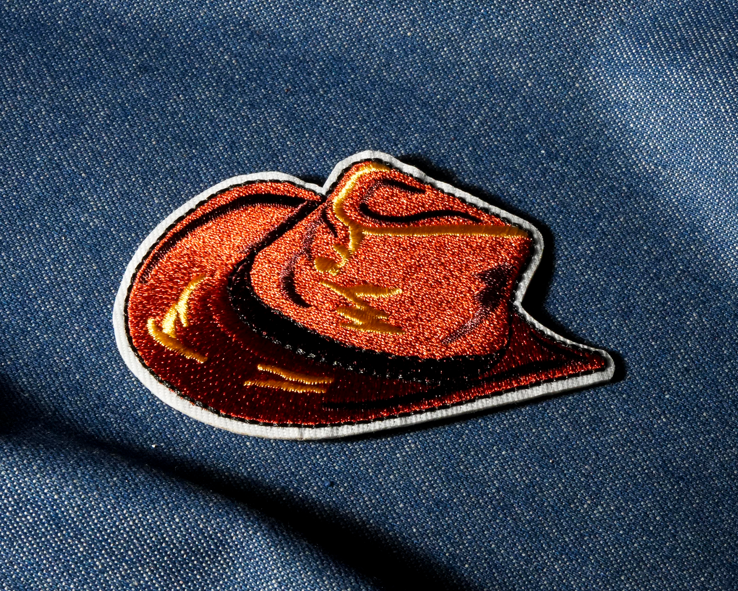 Cowboy Hat Ranch Wild West Patch Iron On (8x 5cm)