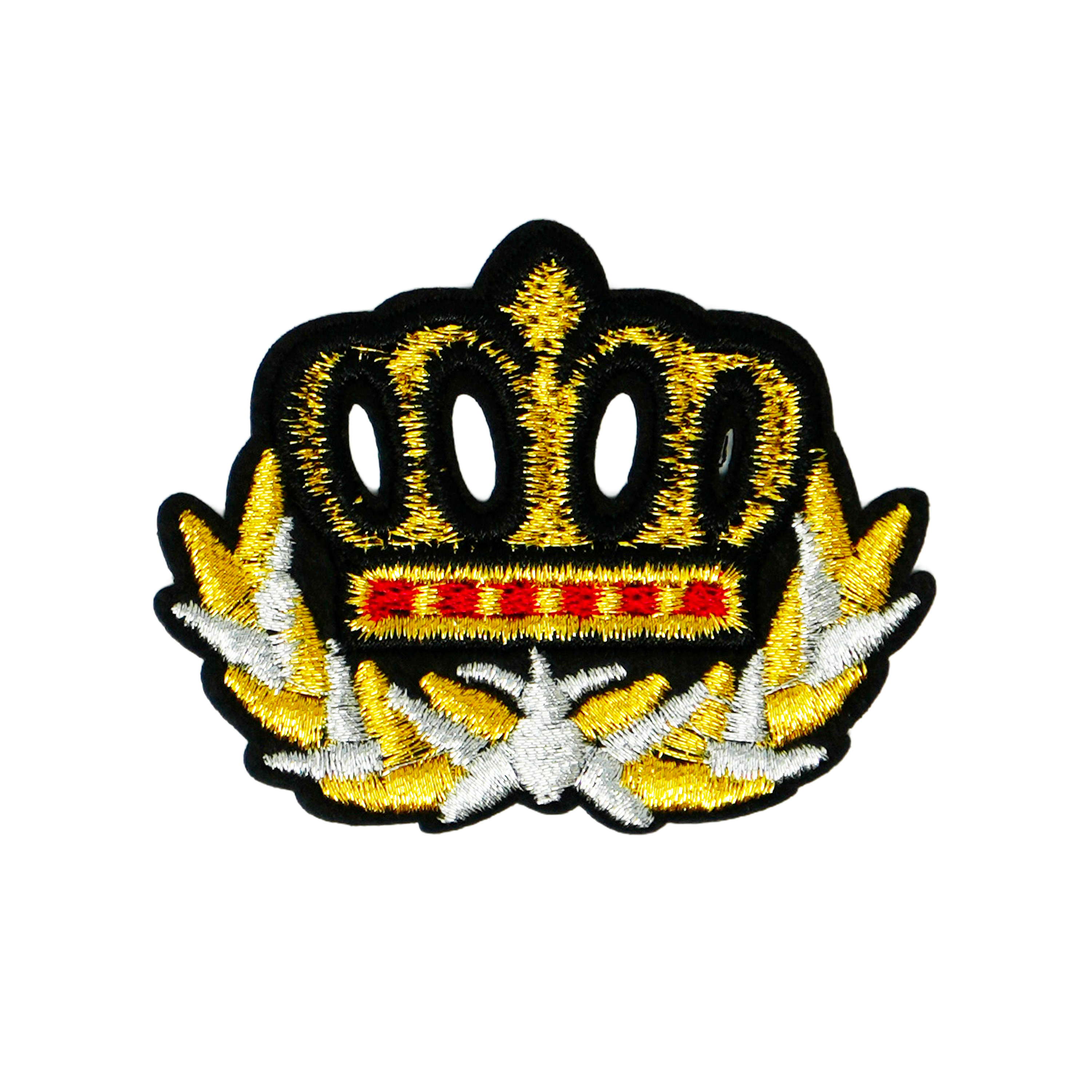 Crown Maritime Oak Leaf Navy Iron On Patch (6 x 4.5cm)