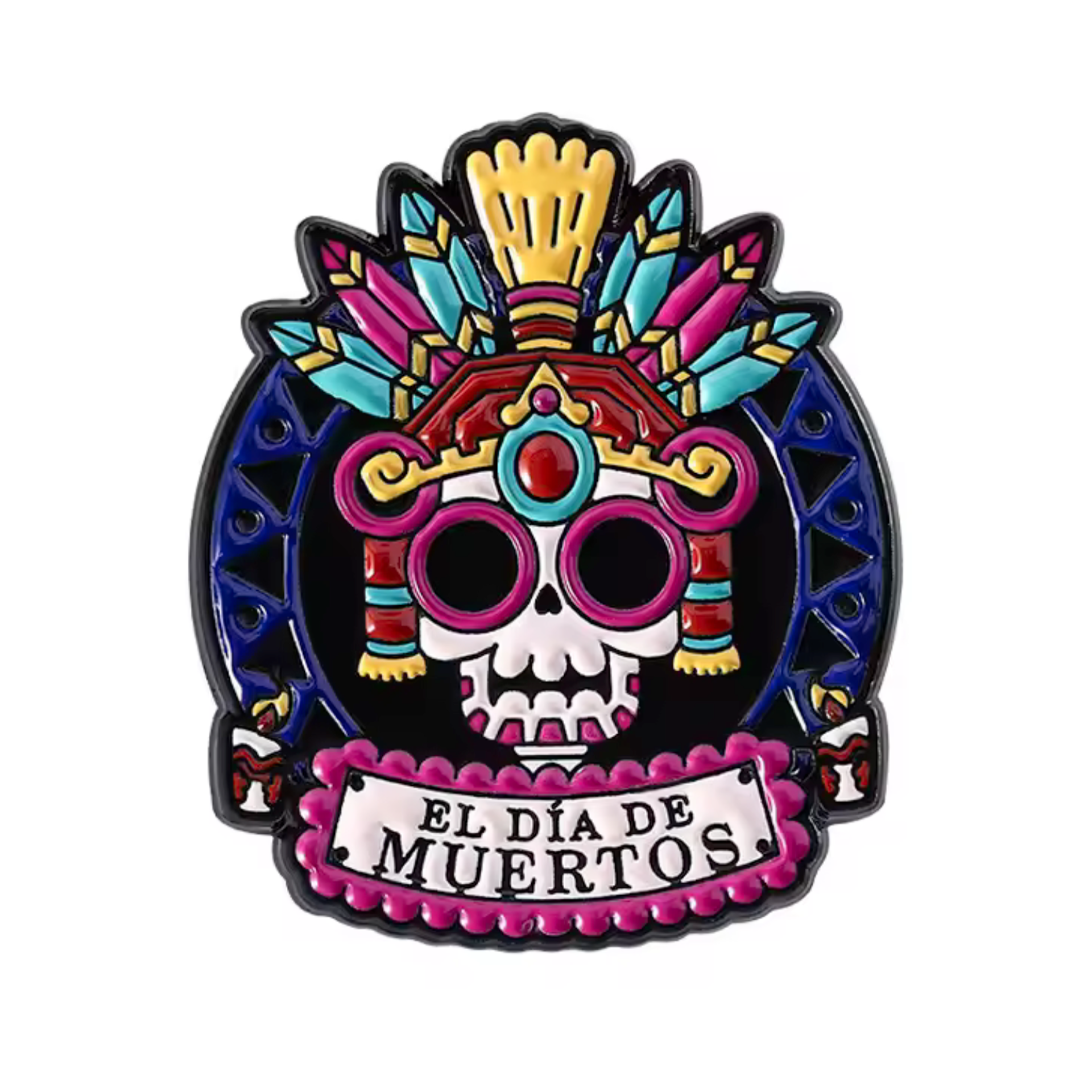 Day Of The Dead El Die De Muertos Mexican Pin Badge