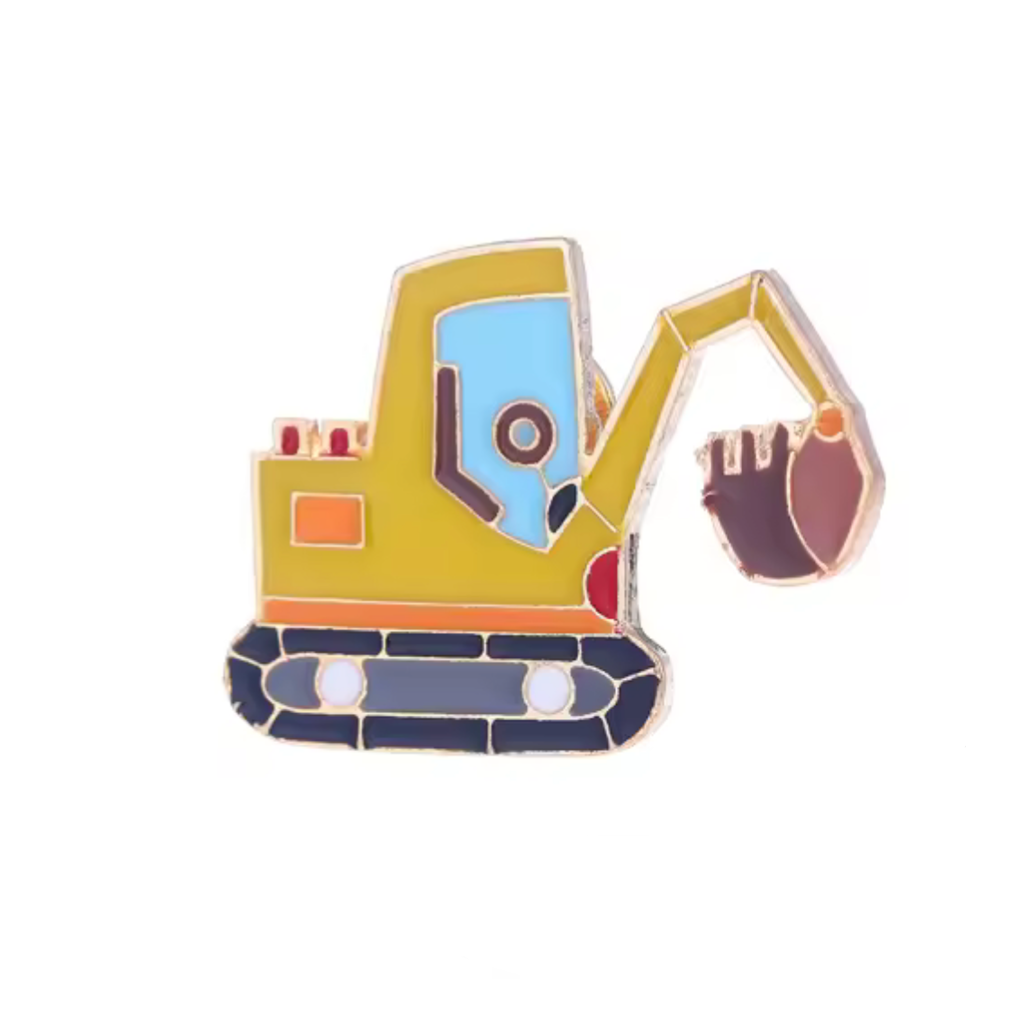 Cartoon Excavator Scooper Pin Badge