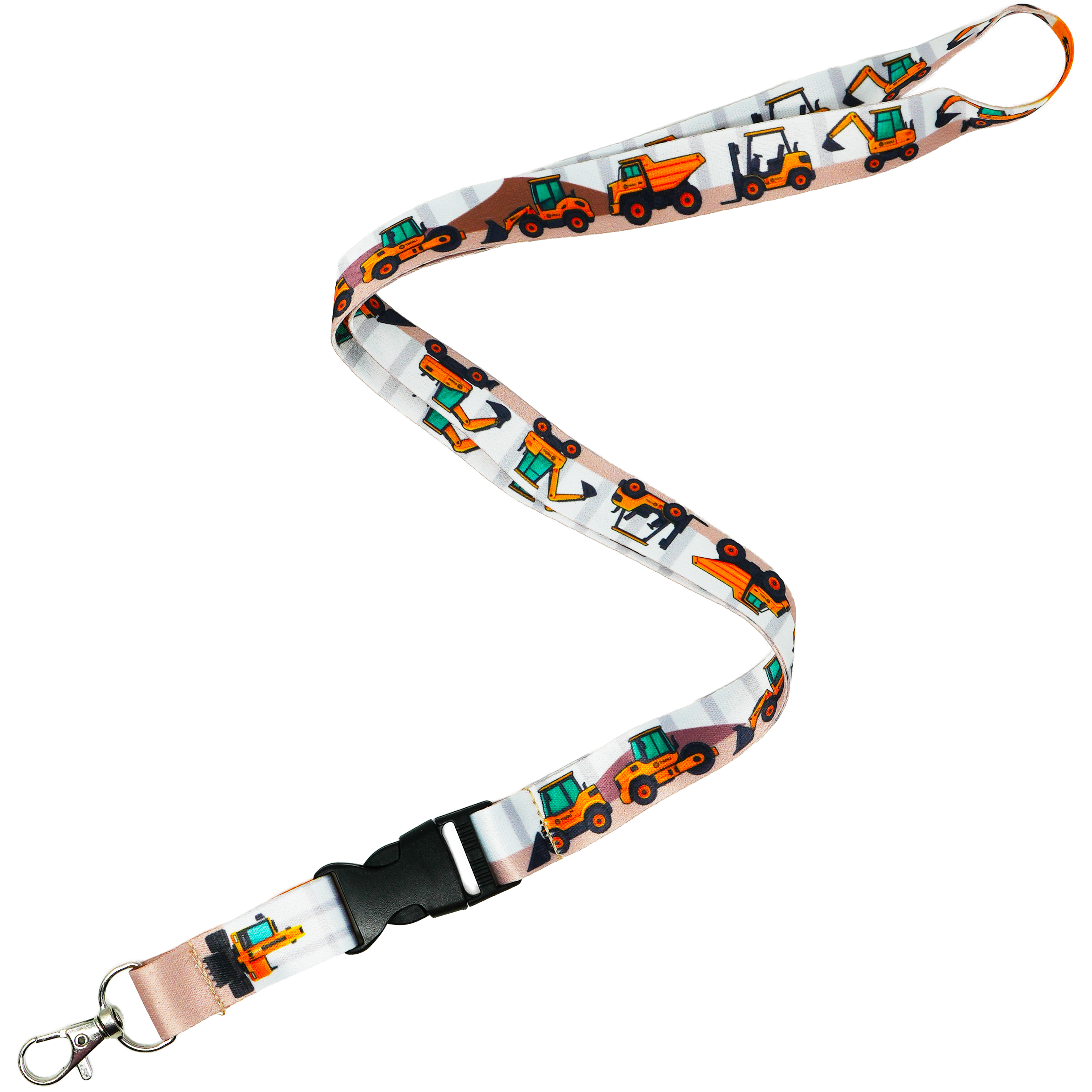Digger Construction Lanyard – Fun Excavator, Dump Truck & Tractor Design