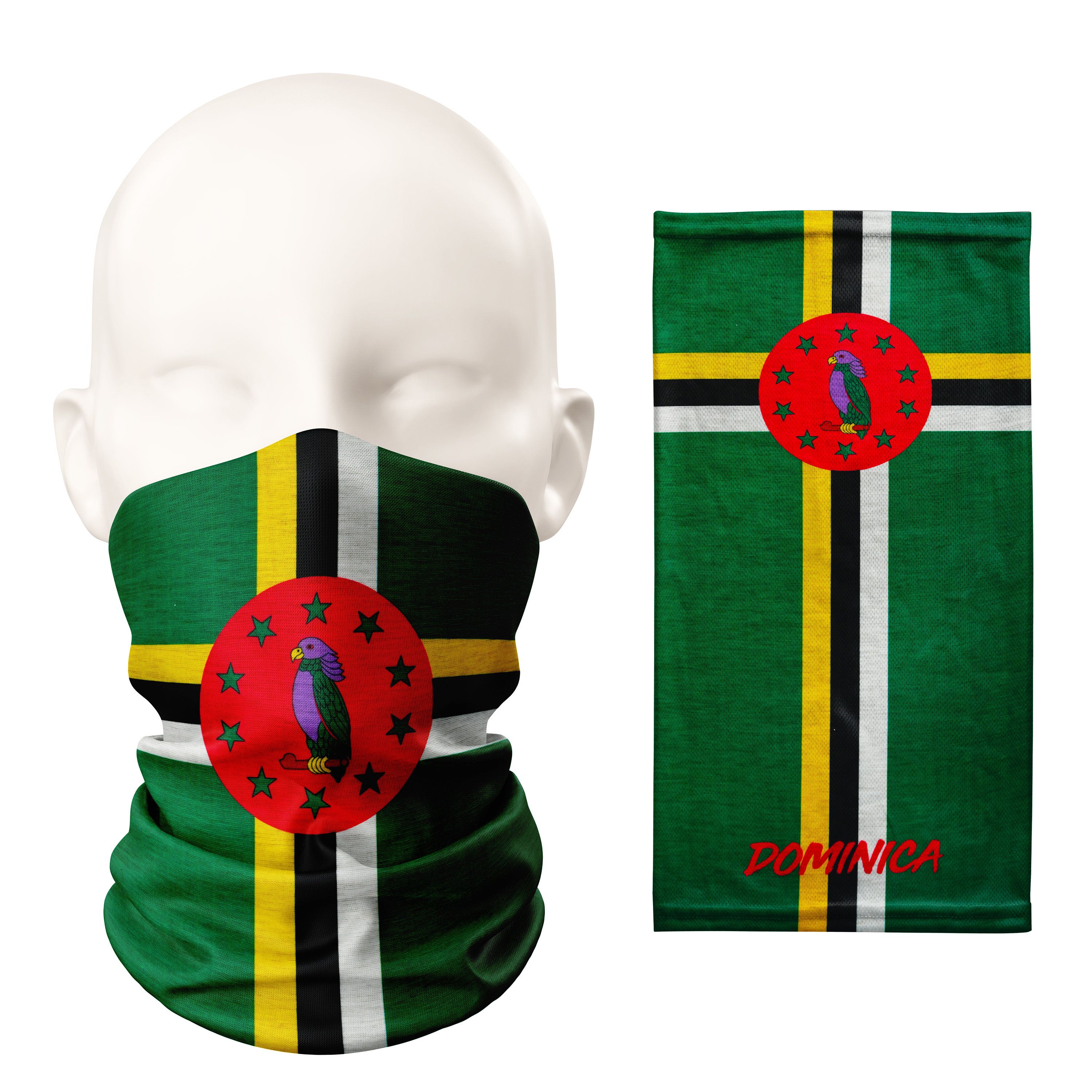 Dominica Flag Snood – Breathable Mask Neck Gaiter Face Covering