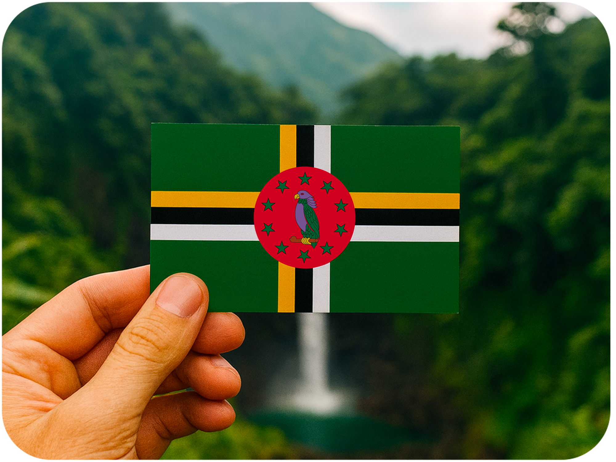 20 X Dominica Flag Stickers