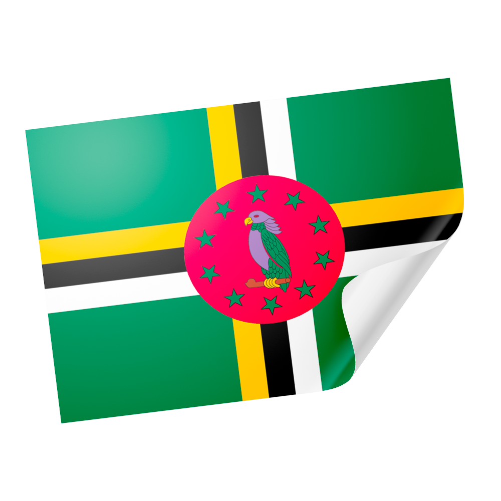 20 X Dominica Flag Stickers