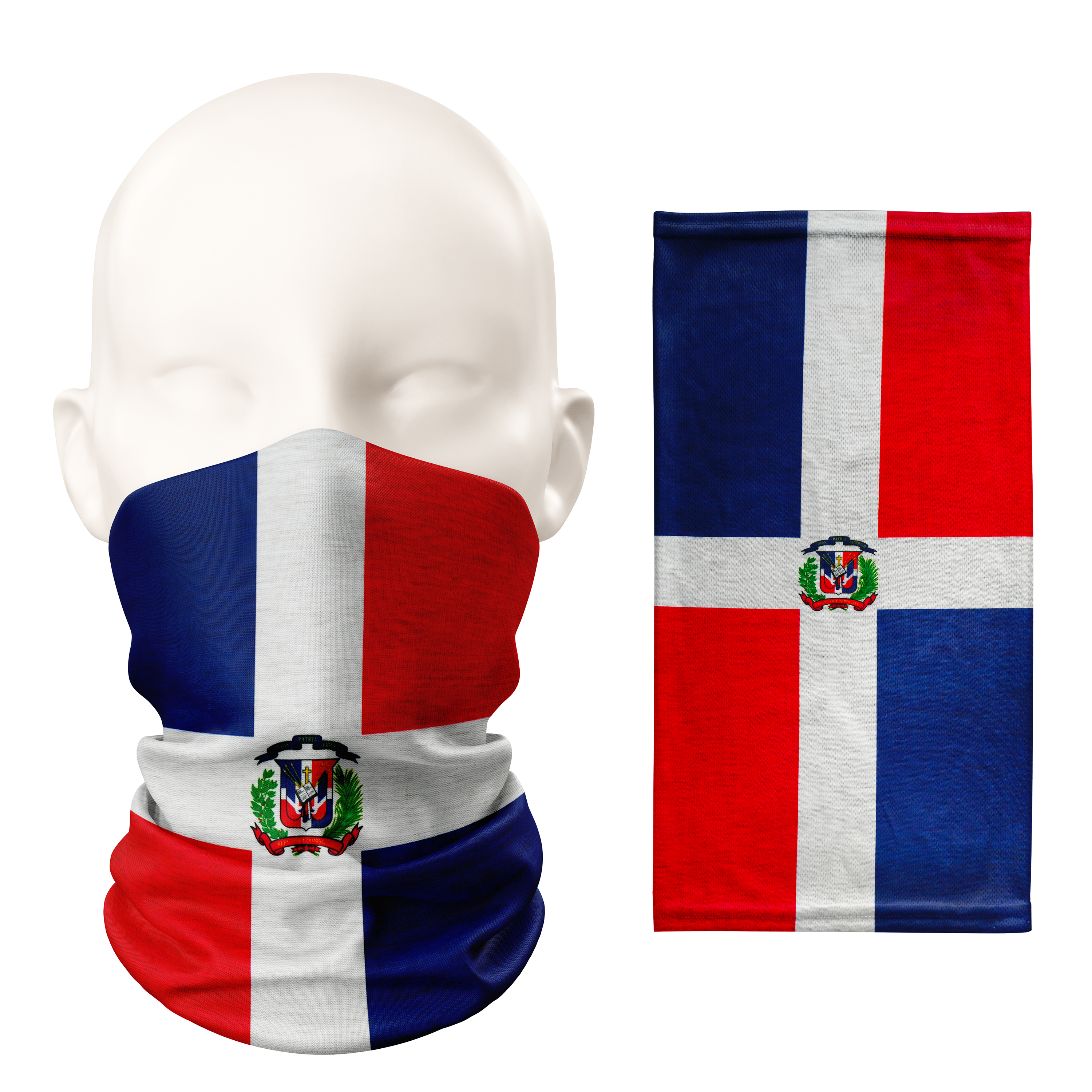 Dominican Republic Flag Snood – Breathable Mask Neck Gaiter Face Covering