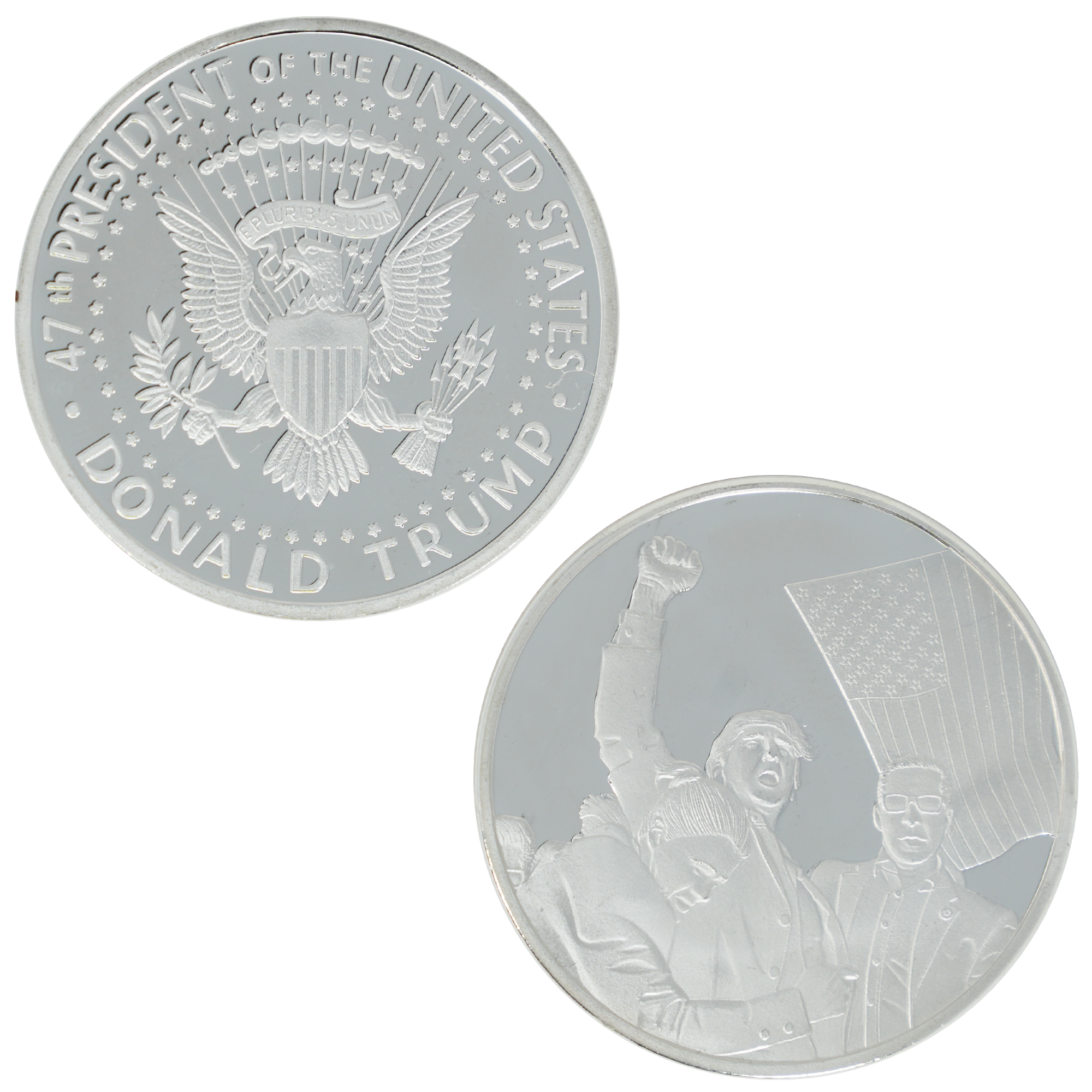 Donald J. Trump 47th President Silver Commemorative Coin