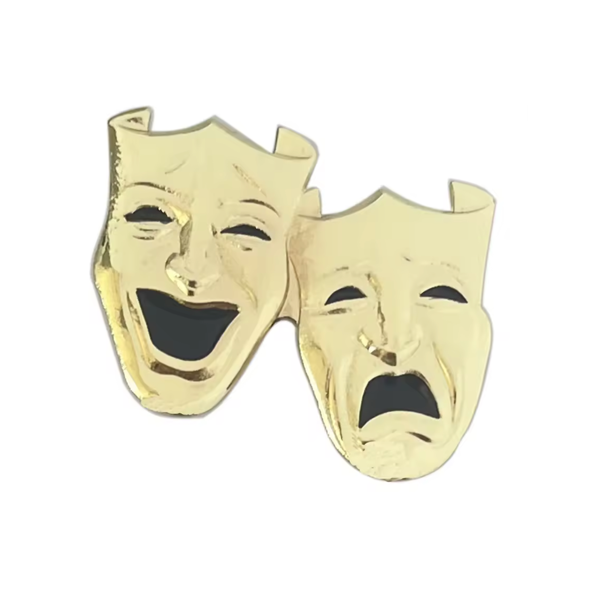 Comedy and Tragedy Drama Gold Pin Badge