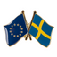 European Union & Sweden Friendship Pin Badge