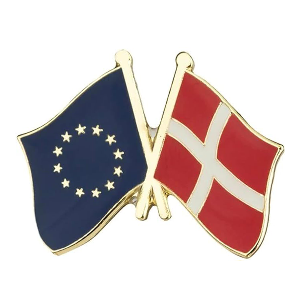 Pin de amistad entre la Unión Europea (UE) y Dinamarca